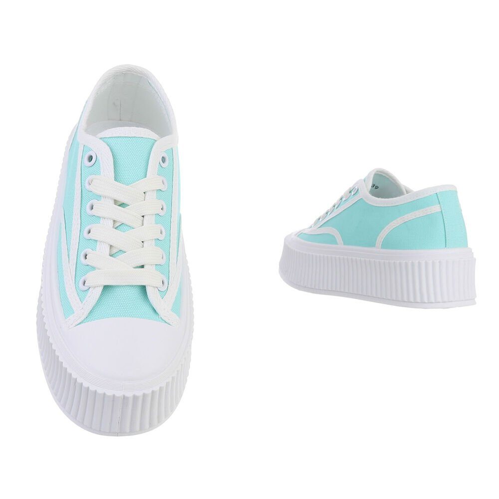 Mint Low Sneakers Flach Low-Top Mint, in Sneaker Weiß Ital-Design Freizeit Damen