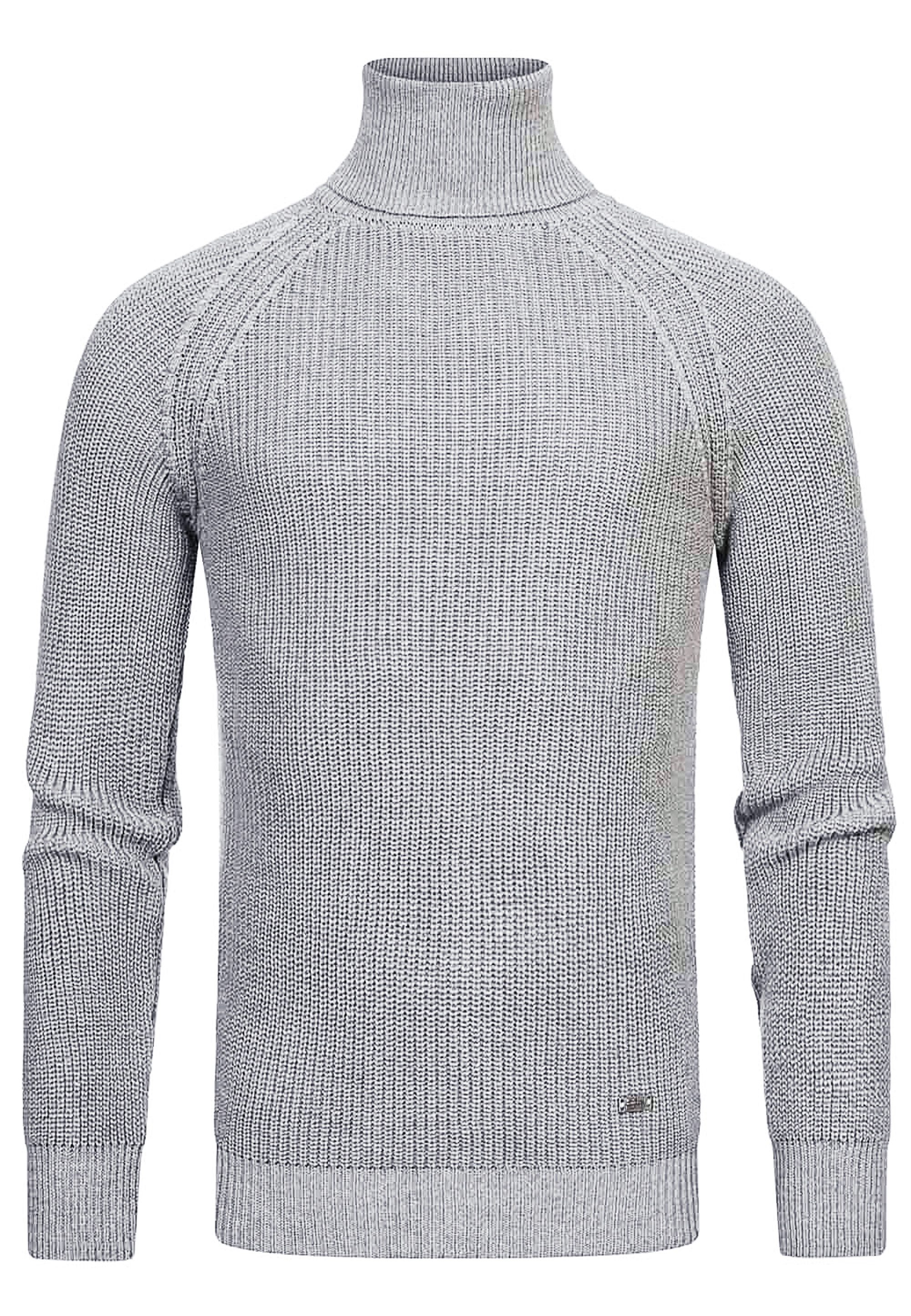 R-NEAL Rollkragenpullover Rollkragen Business Pullover Freizeit Grob-Strick Pulli Einfarbig
