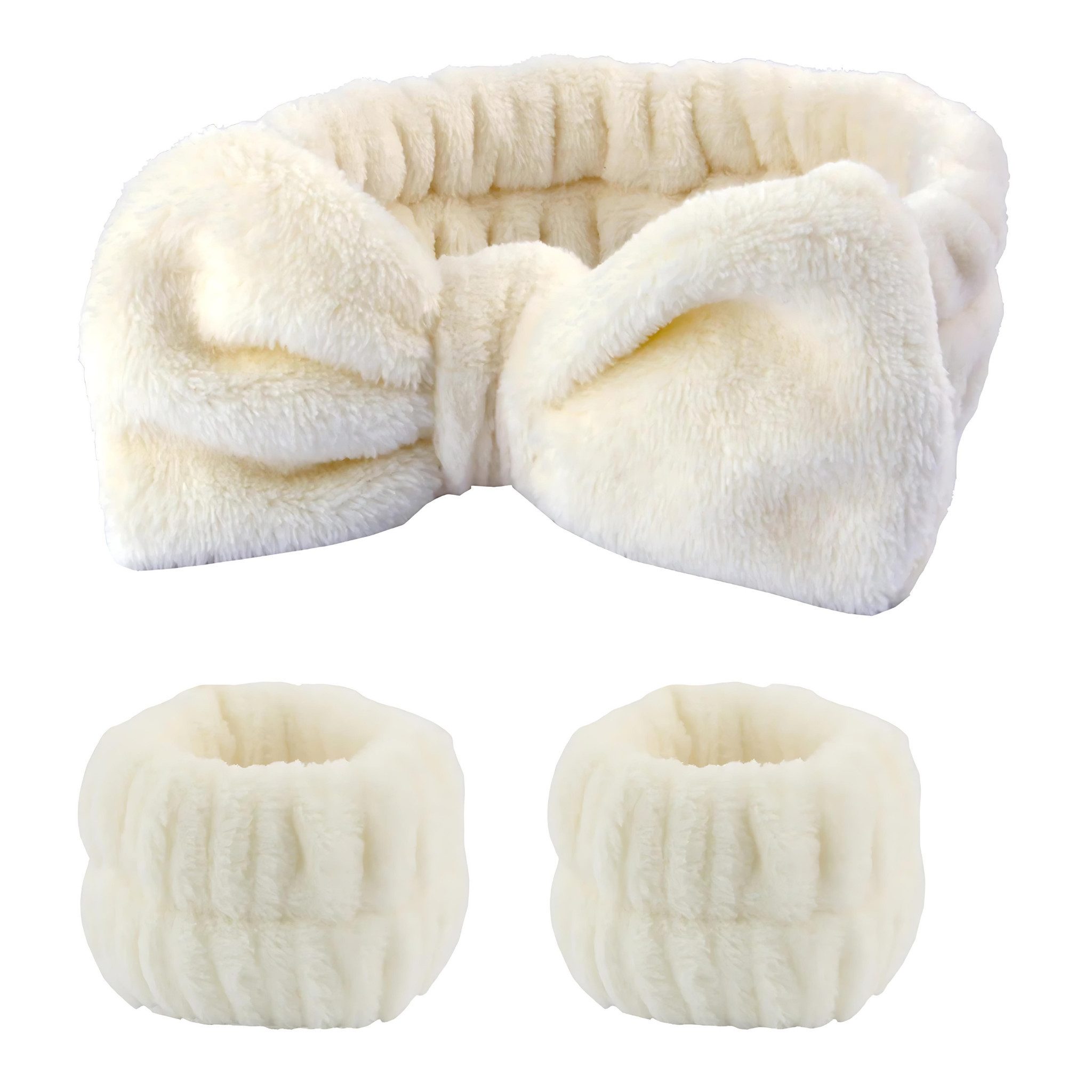 HS.SUPPLY Diadem Haarband, Gesichtsband, Schminkband, Handgelenkband-Set, perfekt für die tägliche Hautpflege