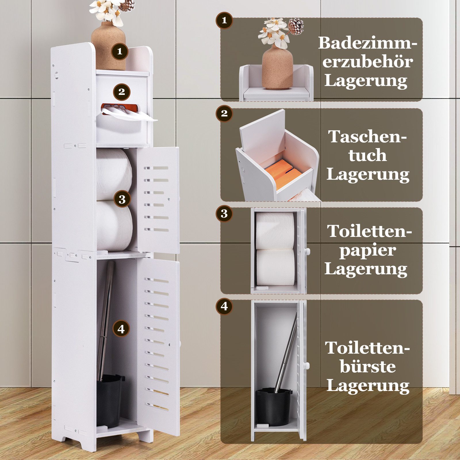 Yorbay Toilettenpapierhalter Freistehend Toilettenpapieraufbewahrung Toilet günstig online kaufen