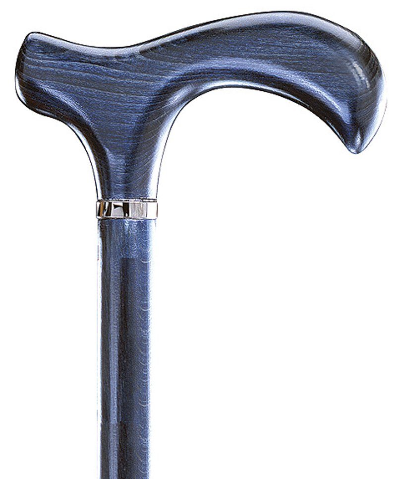 Gehstock MELBOURNE Design Gehstock, Holz, Derbygriff, jeans-blau gebeizt, seide
