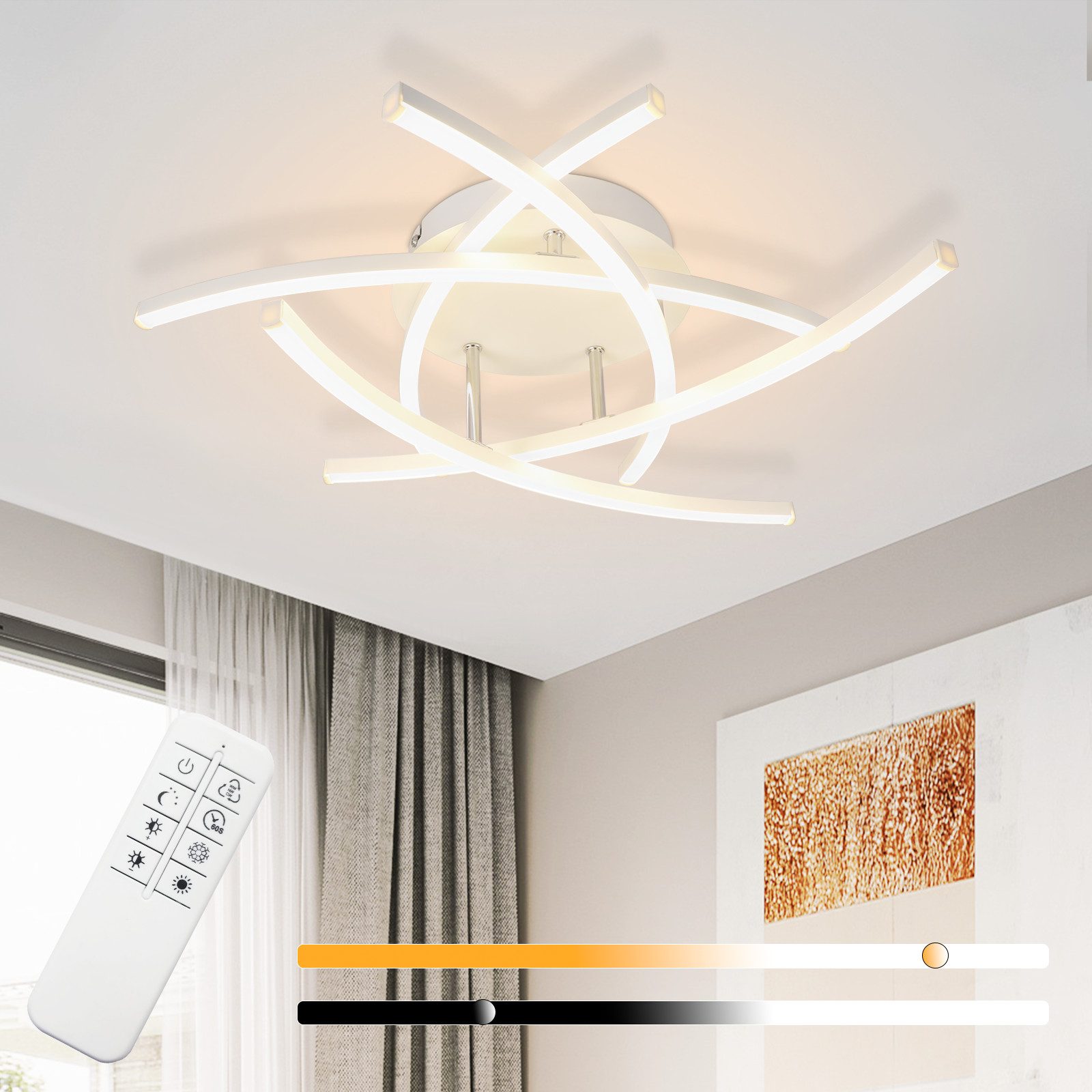 Nettlife LED Deckenleuchte Schlafzimmer Dimmbar 32W günstig online kaufen