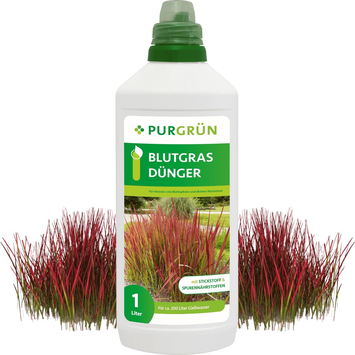 Gartendünger Purgrün Blutgras Dünger, NPK 10+4+6, Widerstandskraft, 1L