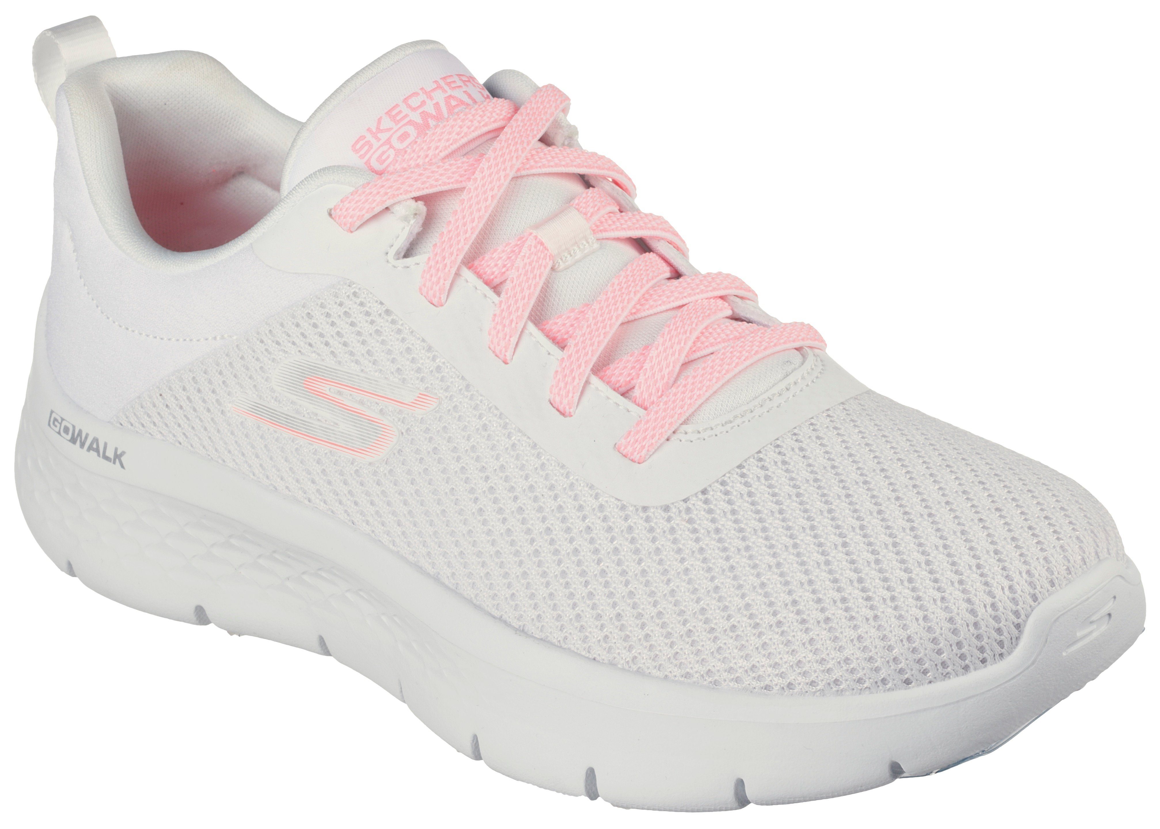 Skechers GO WALK FLEX ALANI Slip-On Sneaker für Maschinenwäsche geeignet weiß-rosa