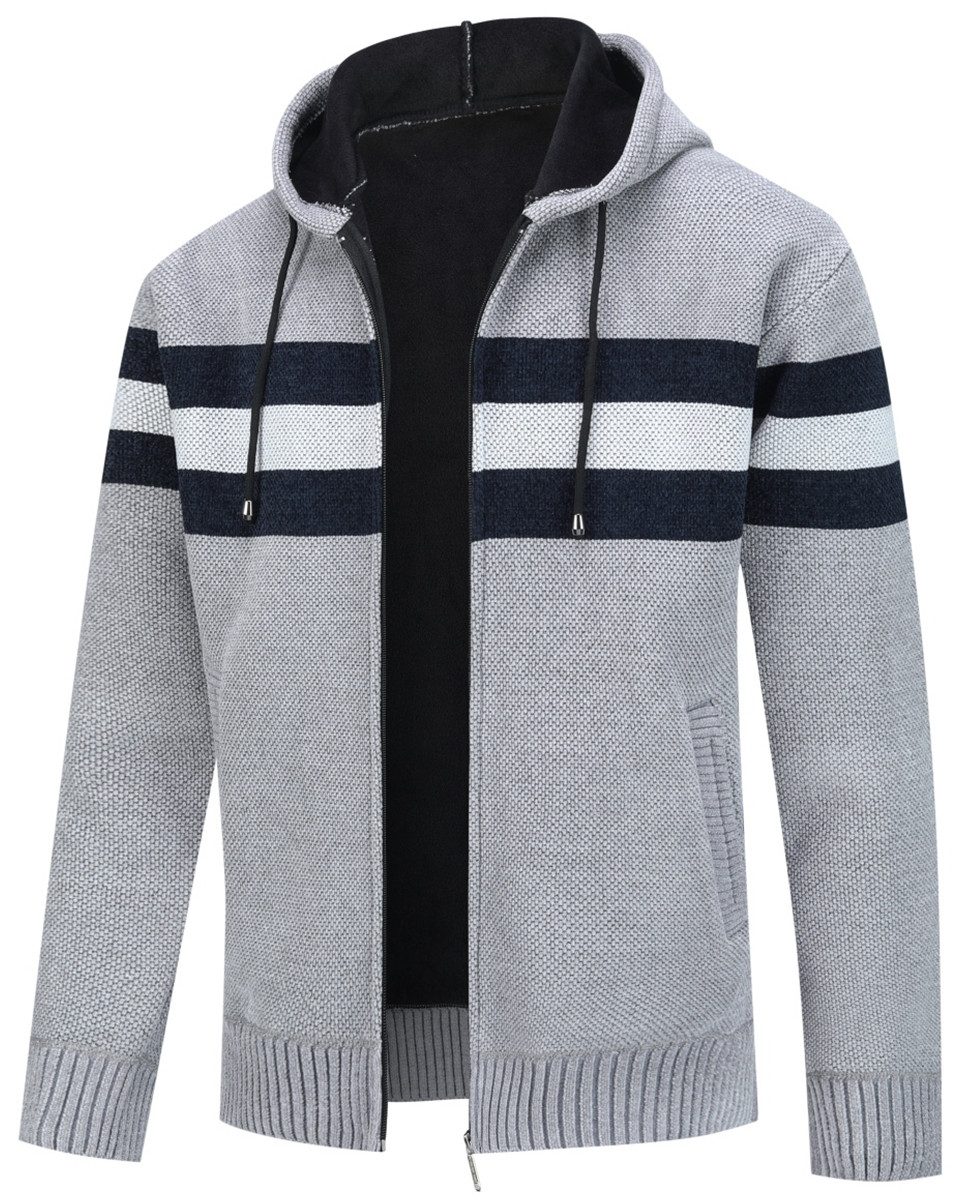 Allthemen Cardigan mit Kapuze Strickjacke Herren gefütterte Winterjacke Kon günstig online kaufen