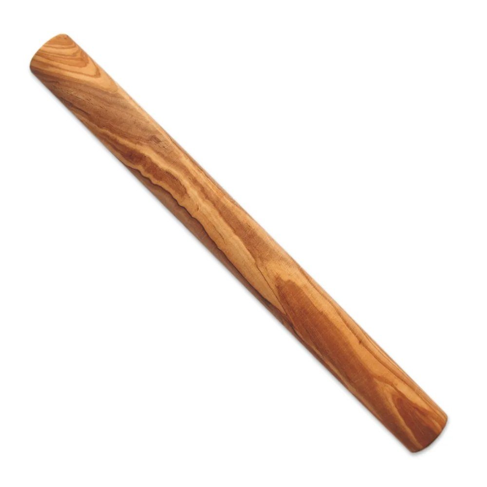 Olivenholz-erleben Teigroller DESIGN aus Olivenholz, Ø 3 cm, 25 cm lang Olivenholz, (1-tlg), Ein hochwertiger Alltagsbegleiter – praktisch, schön, immer ein Unikat