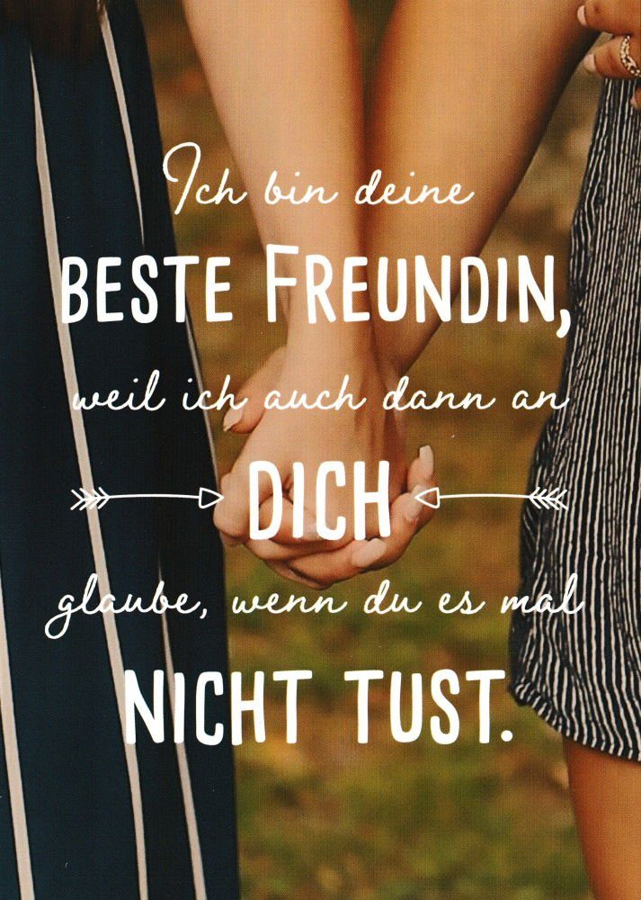 Postkarte "Ich bin deine beste Freundin, weil ich auch dann ..."