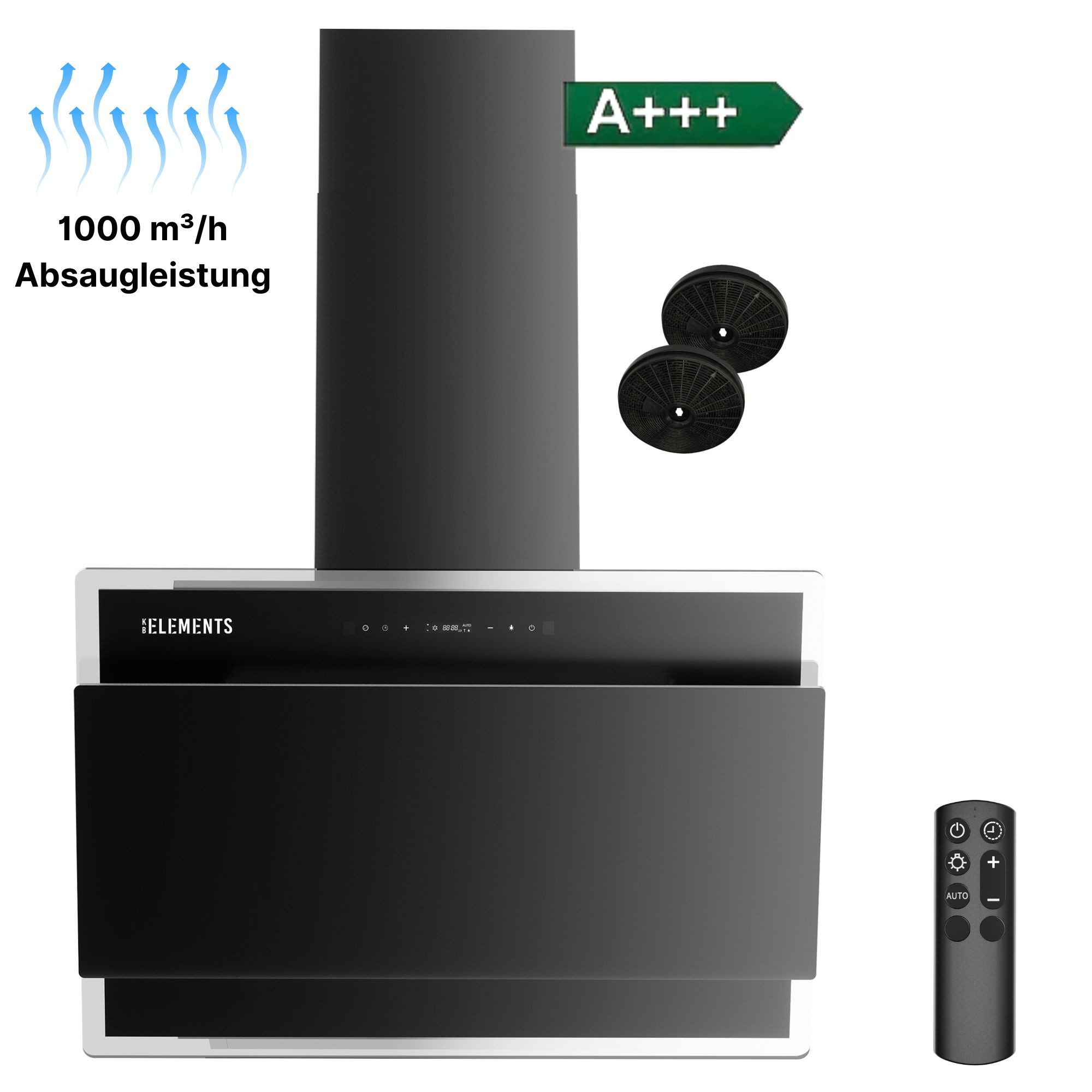 KB Elements Kopffreihaube mit Fernbedienung, 1000 m³/h mit Fernbedienung, 1000 m³/h, Fernbedienung, 1000 m³/h Saugleistung