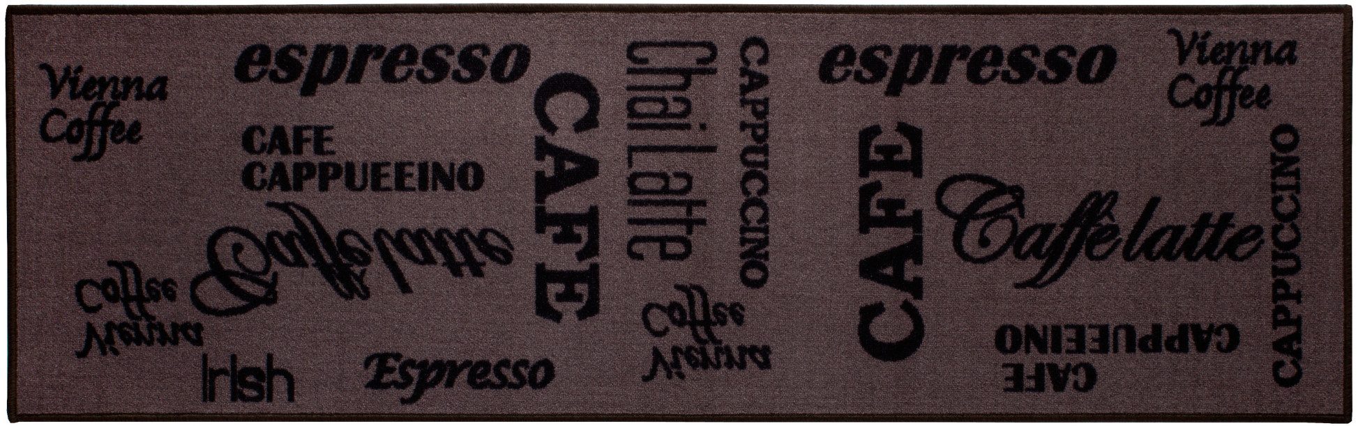 Andiamo Küchenläufer Espresso, rechteckig, Höhe: 5 mm, mit Schriftzug, rutschhemmend, Küche, Kundenliebling