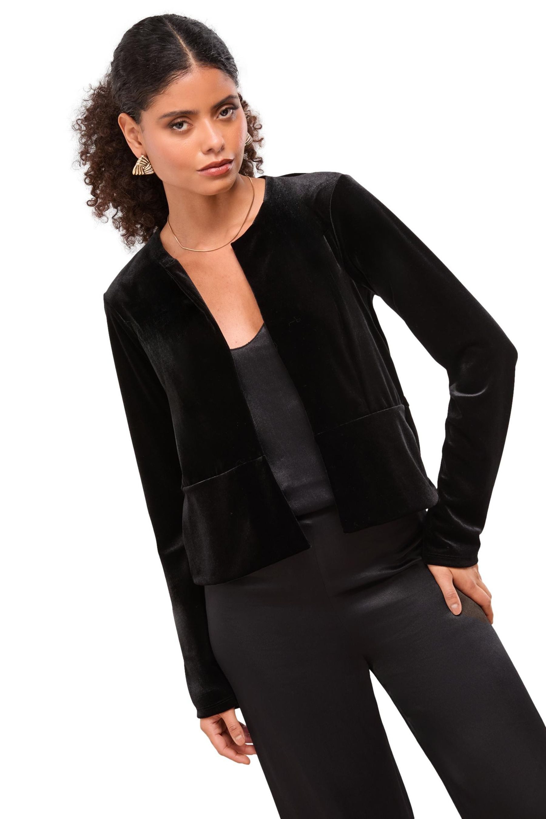 Kurzjacke Lipsy verkürzter, kragenloser Blazer, Regular
