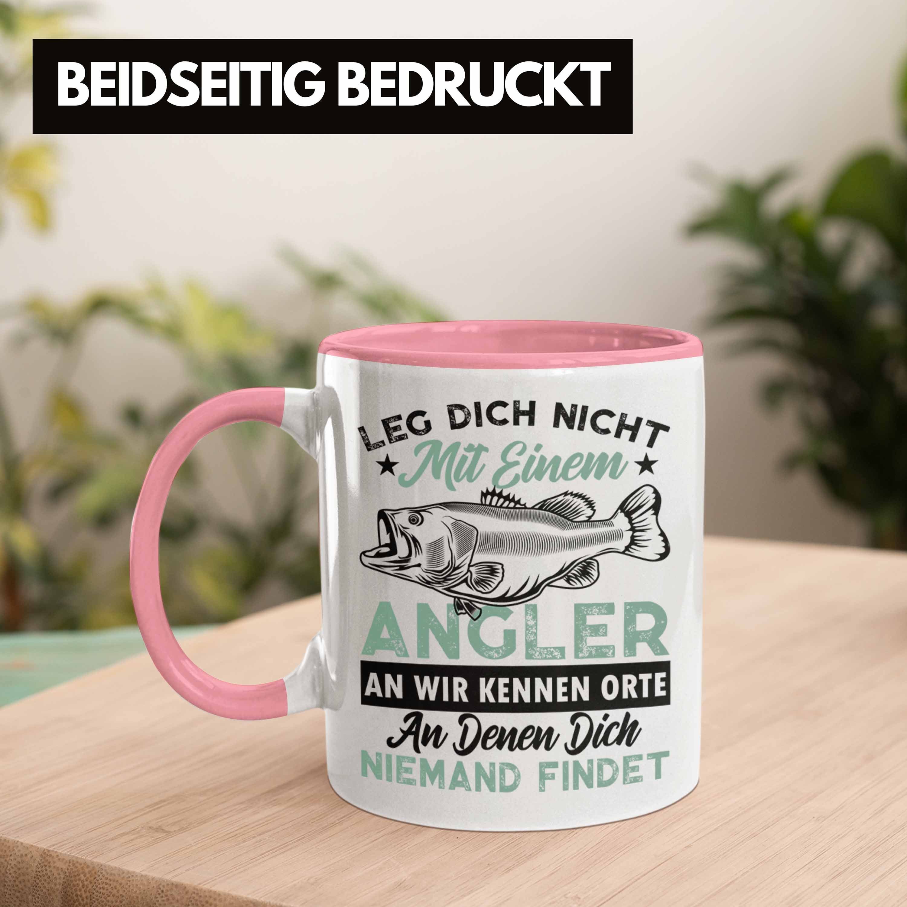 Rosa Angler - An Lustiger Leg Tasse Einem Tasse zum Trendation Geschenkidee Trendation Dich Nicht Fischen Fischer Mit Angeln Spruch