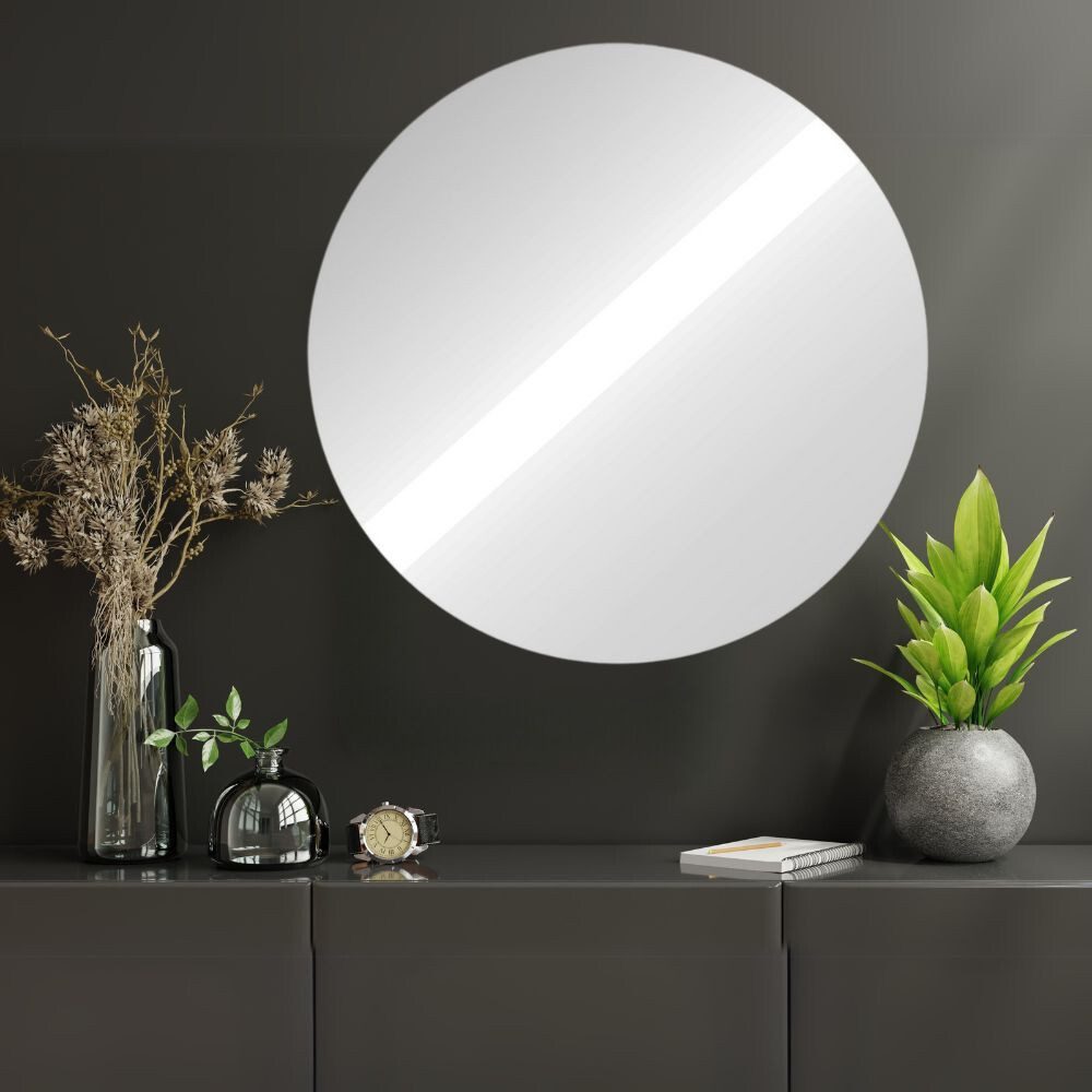 LebensWohnArt Wandspiegel Puristischer Spiegel ENJA 60cm rahmenlos 4mm ESG- günstig online kaufen