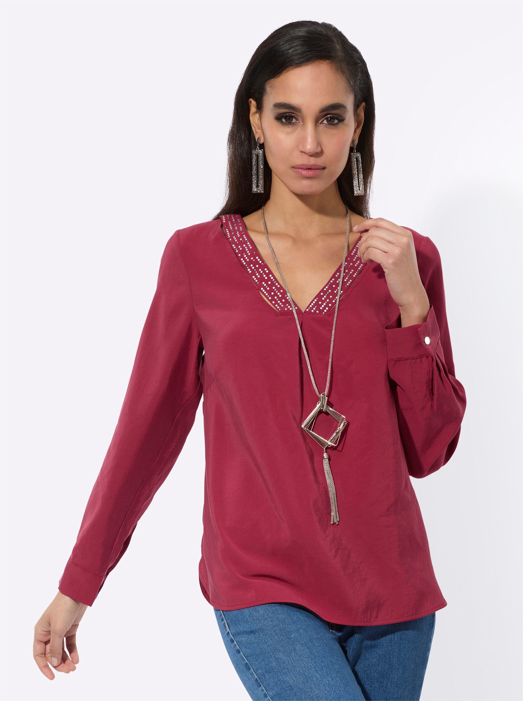 Klassische Bluse Langarmbluse