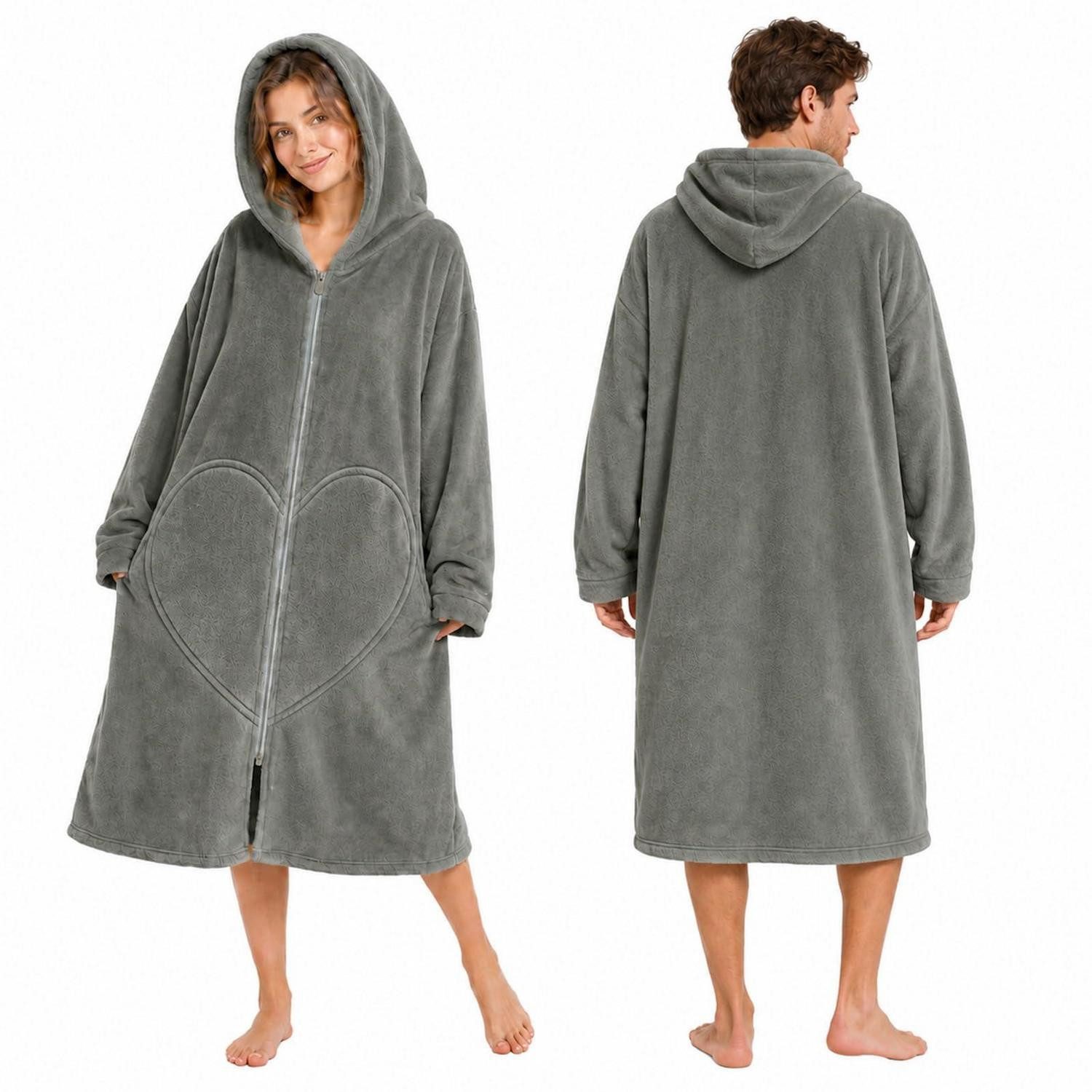 LuxusKollektion Poncho Surf Poncho Badeponcho mit Kapuze Grau Schnelltrocknend (1-St)