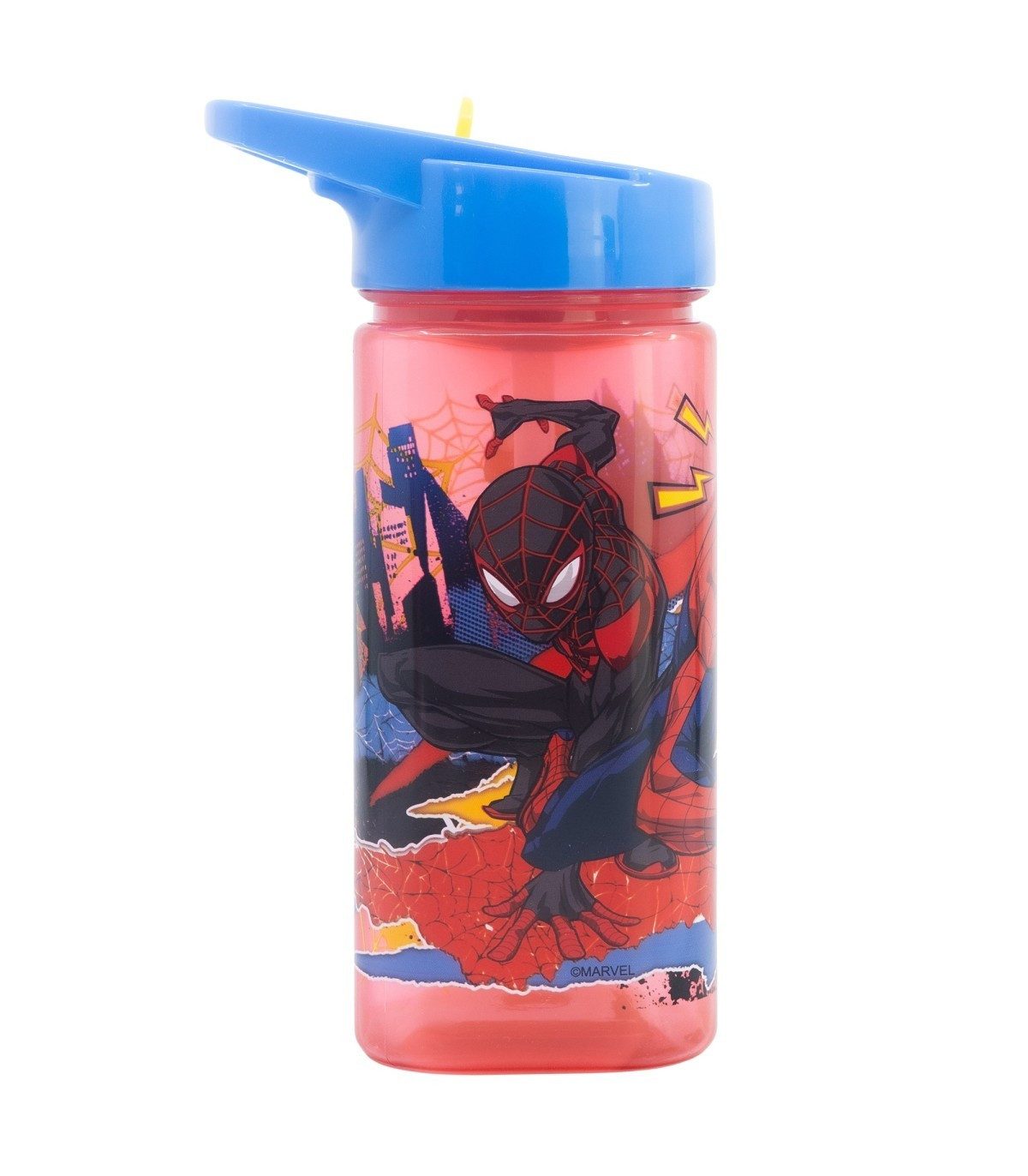Spiderman Trinkflasche Wasserflasche 510 ml eckige Trinkflasche für Schule Freizeit