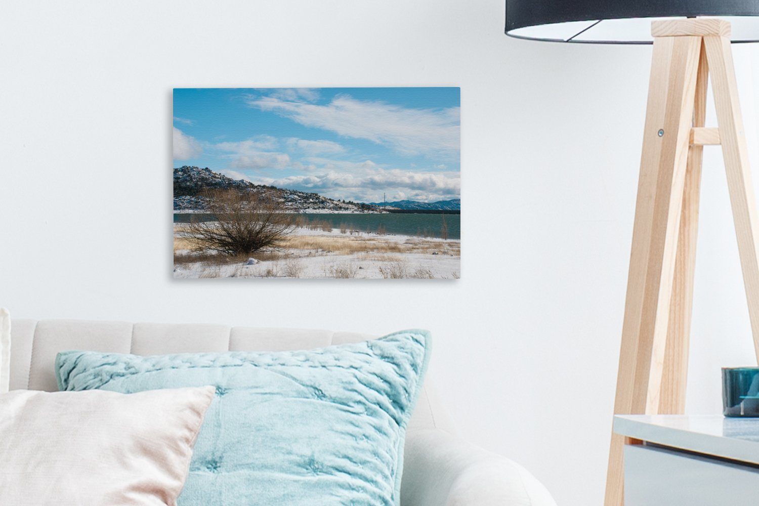Wanddeko, in Wandbild Guadarrama Leinwandbild im 30x20 de Bank Nationalpark Aufhängefertig, cm (1 Verschneite Sierra Spanien, OneMillionCanvasses® St), Leinwandbilder,