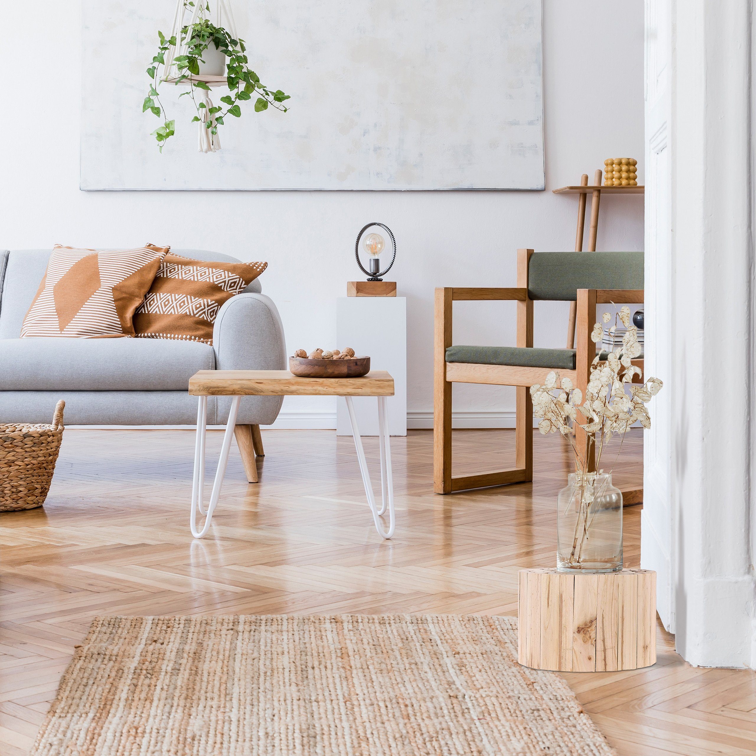 relaxdays Blumenhocker Natürlicher Blumenhocker günstig online kaufen