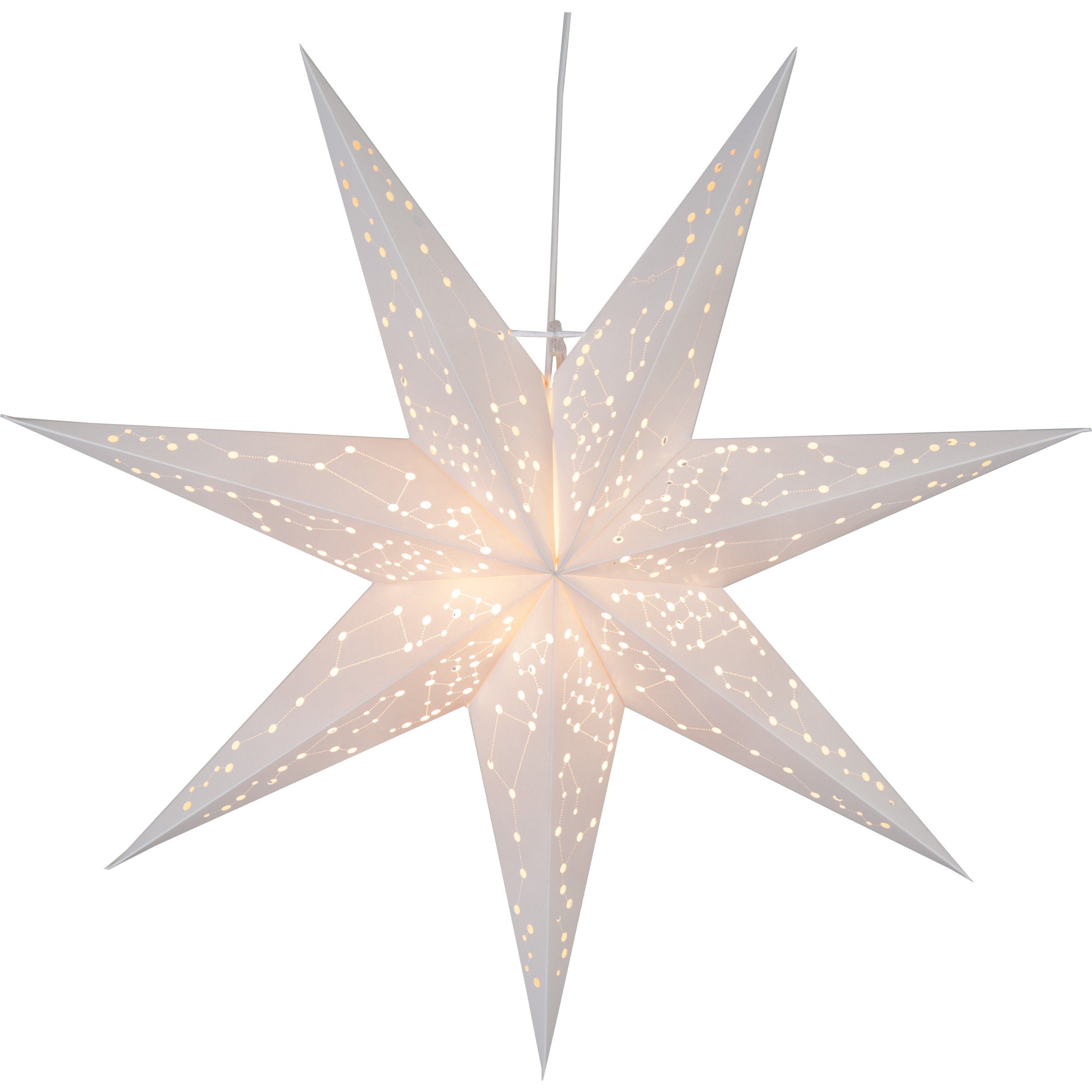 STAR TRADING LED bestehend sieben Dekolicht aus Weihnachtsstern kleinen Galaxy, mit Trading Cut-Outs Star Spitzen W, Star Papier weißem 3D und Trading, Papierstern Galaxy von Adventsstern