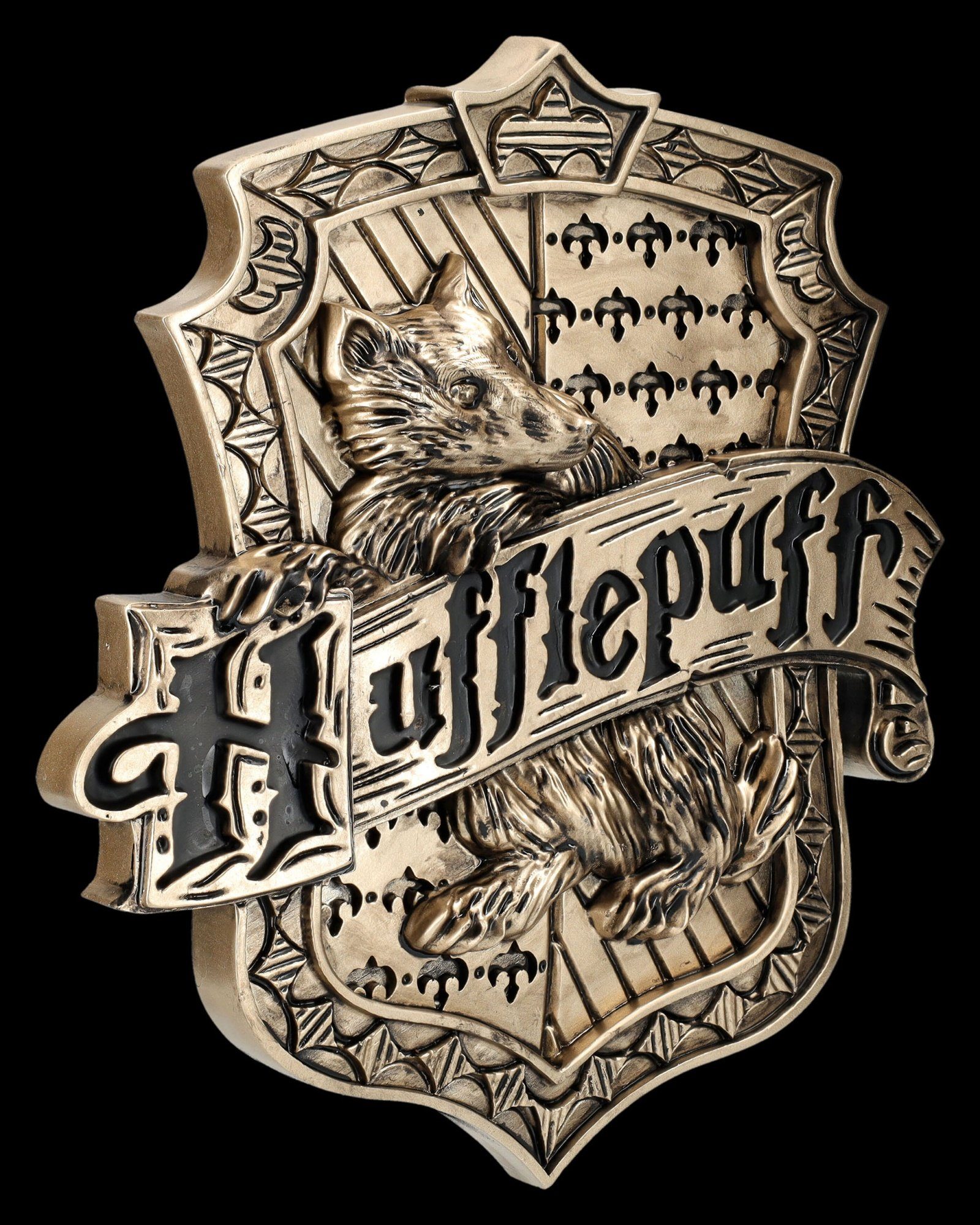 Figuren Shop GmbH Wappen Dekoration Hufflepuff Wandrelief Fantasy Potter Harry Wanddeko Wanddekoobjekt