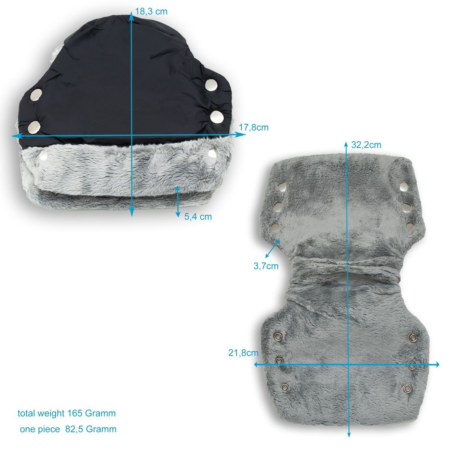 Intirilife Handwärmer, 1-tlg., Handwärmer Handschuhe mit Fleece für Buggy Kinderwagen Universalgröße