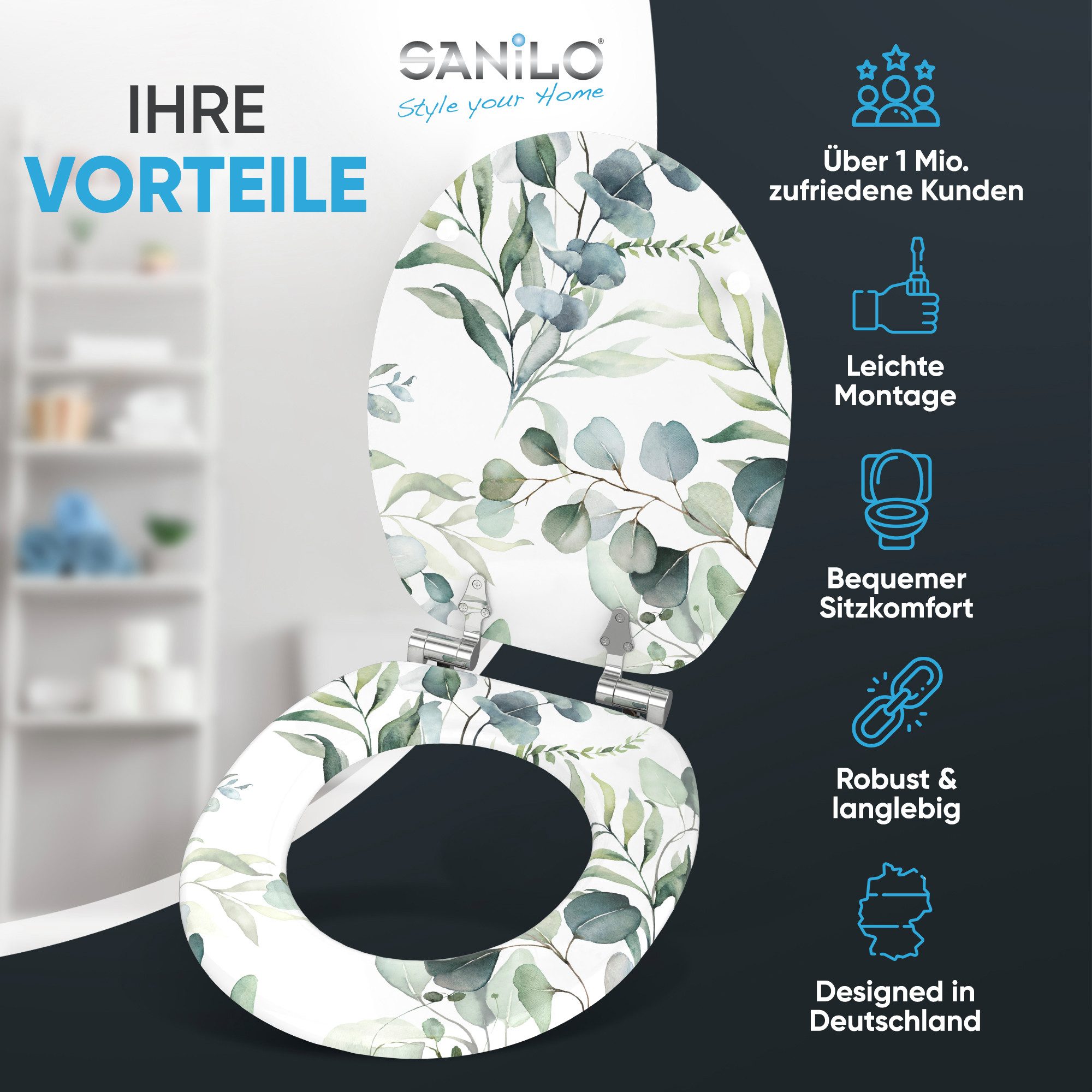 Sanilo WC Sitz mit Absenkautomatik Eukalyptus, Hochwertiger und Stabiler To günstig online kaufen