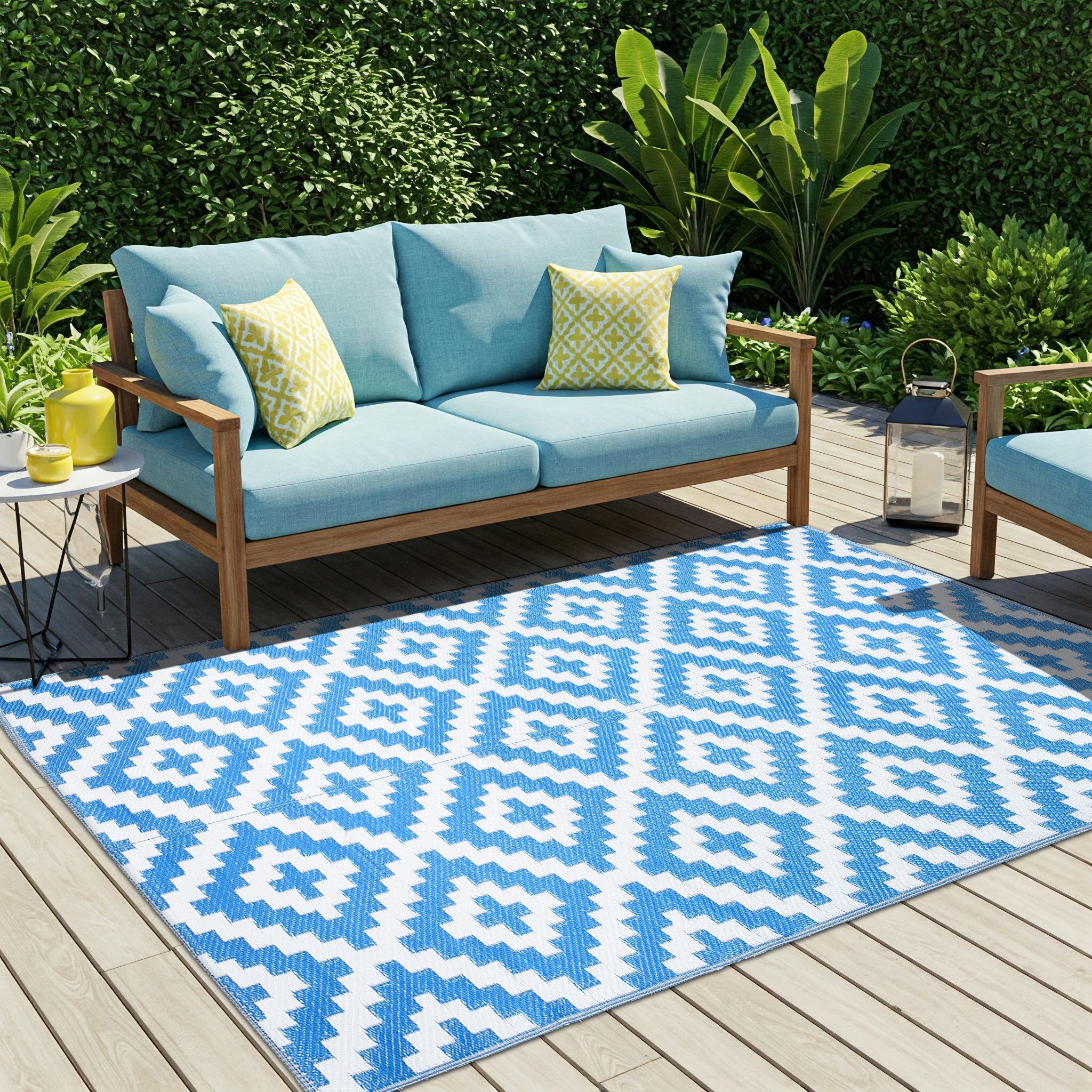 Tapiso Outdoorteppich IBIZA, rechteckig, Höhe: 3 mm, Outdoor Teppich, wasserfest, pflegeleicht, robust, Ethno Design