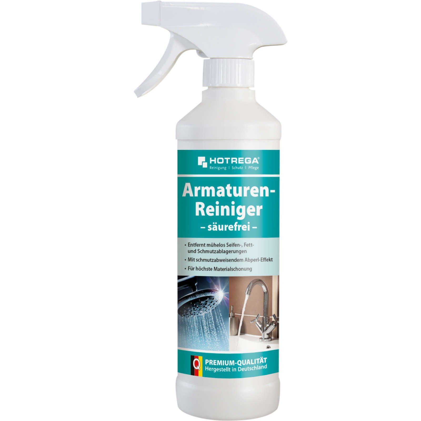 HOTREGA® Armaturen Reiniger Glanzreiniger säurefrei 500ml Wasserhahn Bad WC Universalreiniger