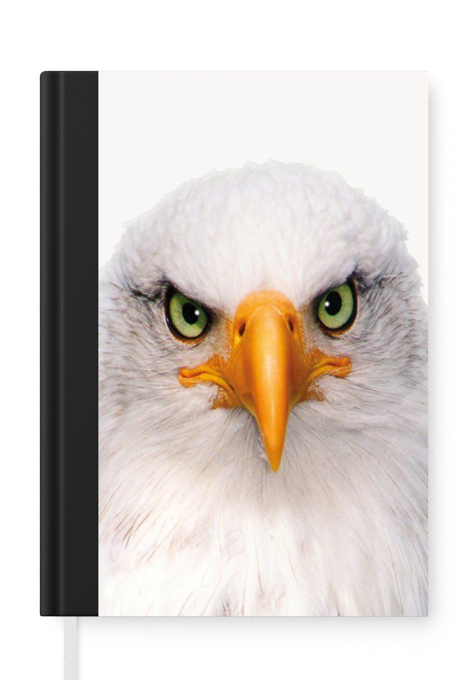 MuchoWow Notizbuch Jungen - Adler - Amerikanischer Weißkopfseeadler - Vogel - Porträt -, Journal, Merkzettel, Tagebuch, Notizheft, A5, 98 Seiten, Haushaltsbuch