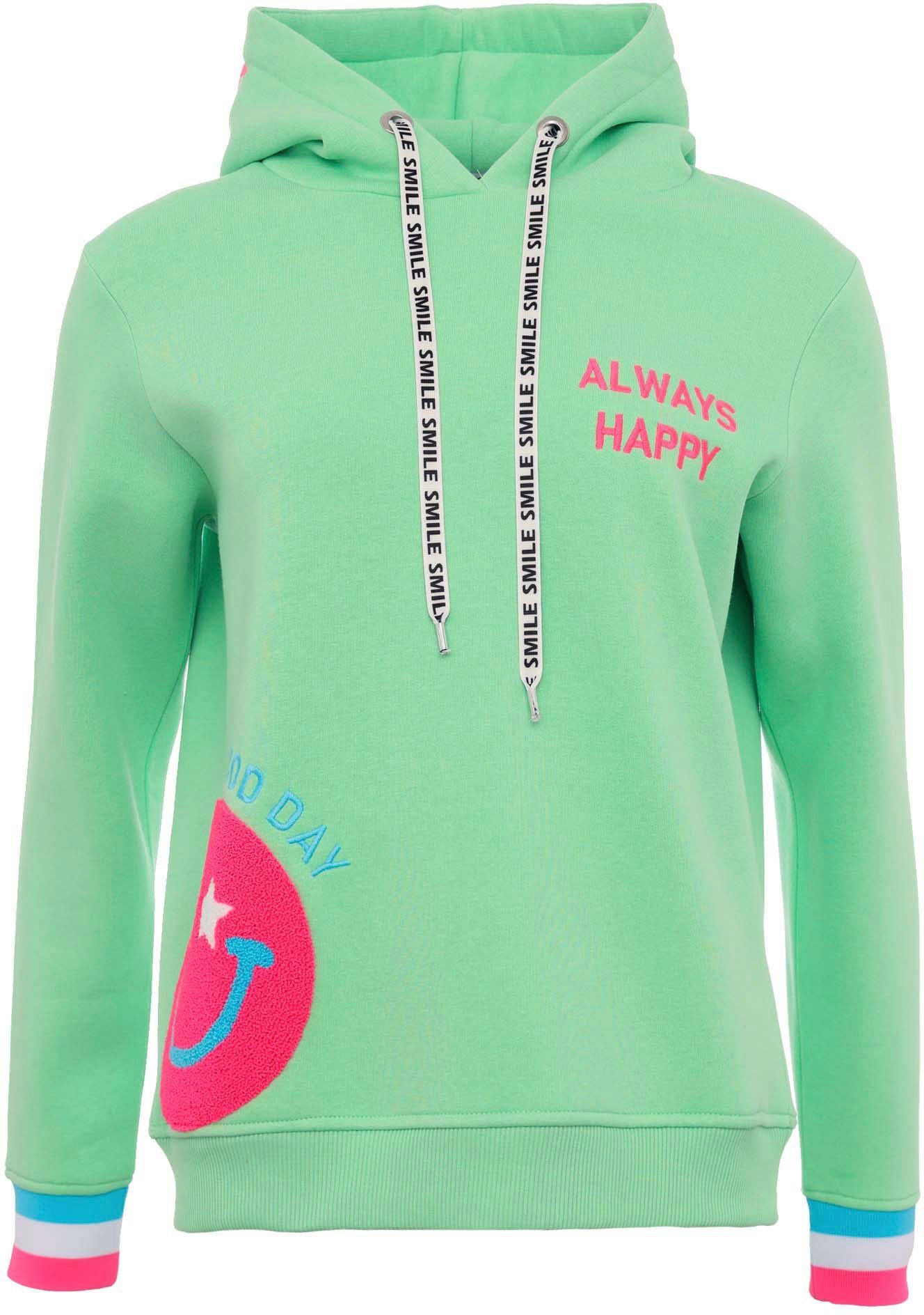 Zwillingsherz Hoodie Always Happy Smiley aus günstig online kaufen