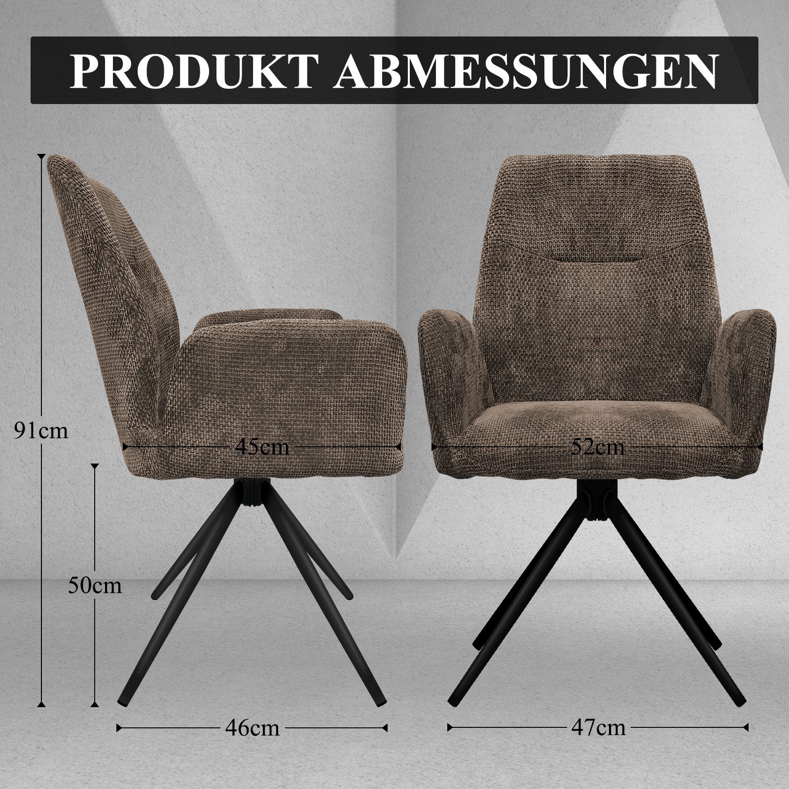 HOMELUX Polsterstuhl 360° Drehbar Esszimmerstühle 2er günstig online kaufen
