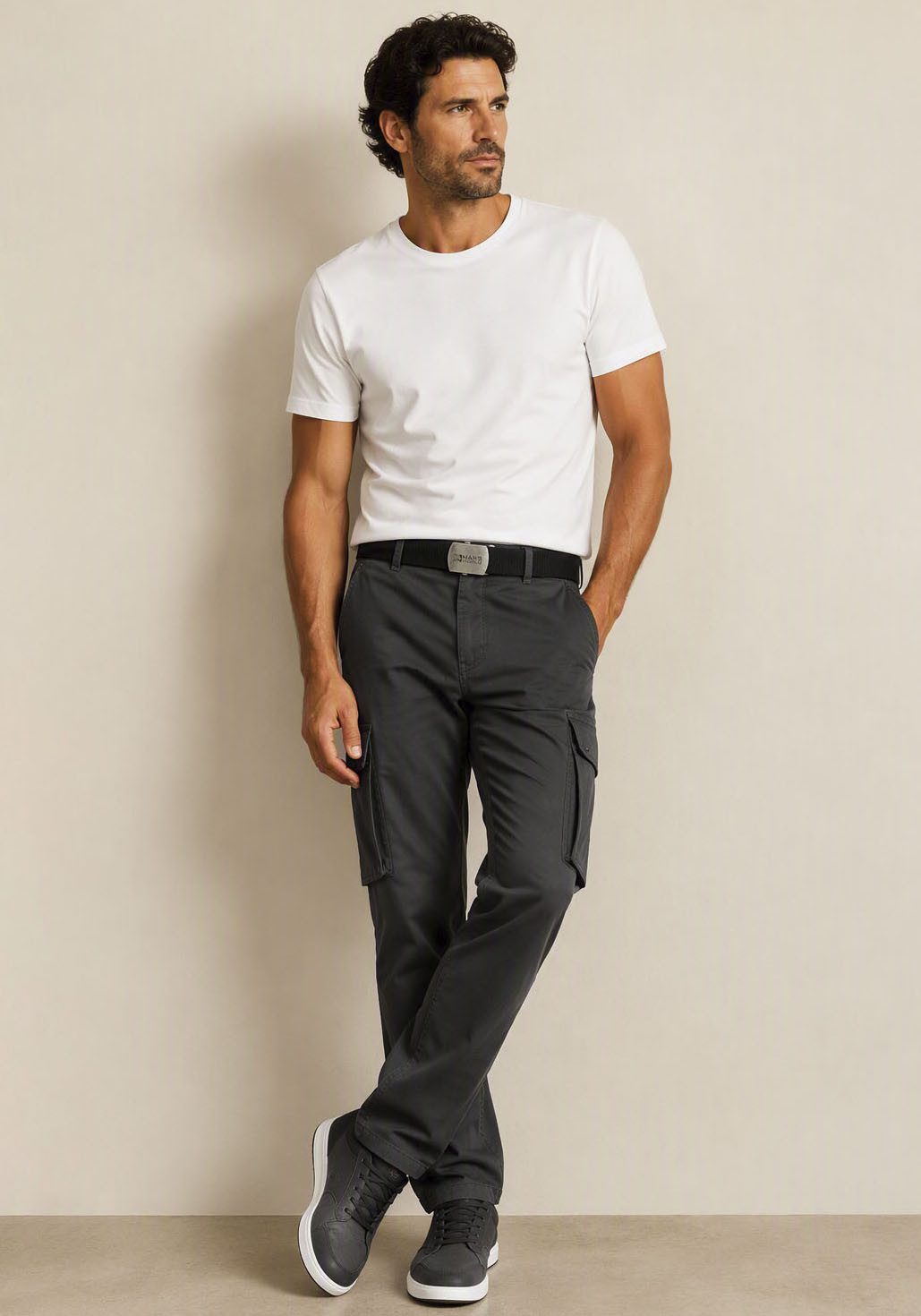 Man's World Stoffgürtel aus Textilband im zeitlosen Design - NEUE FARBE im used Look – Bild 2 von 5