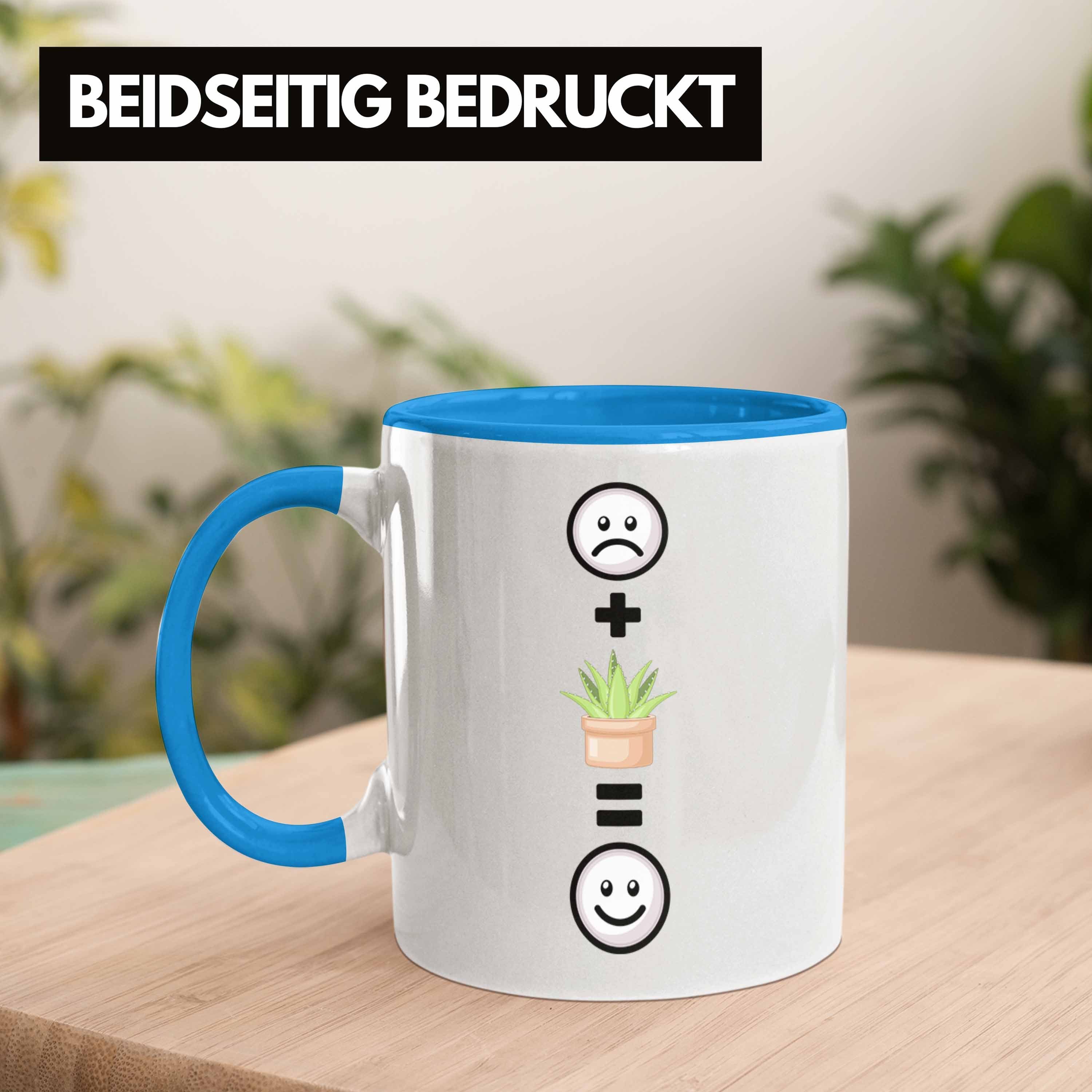 Trendation Tasse Kaktus Tasse Geschenk für Blau Lustige :(K Kaktus-Liebhaber Geschenkidee