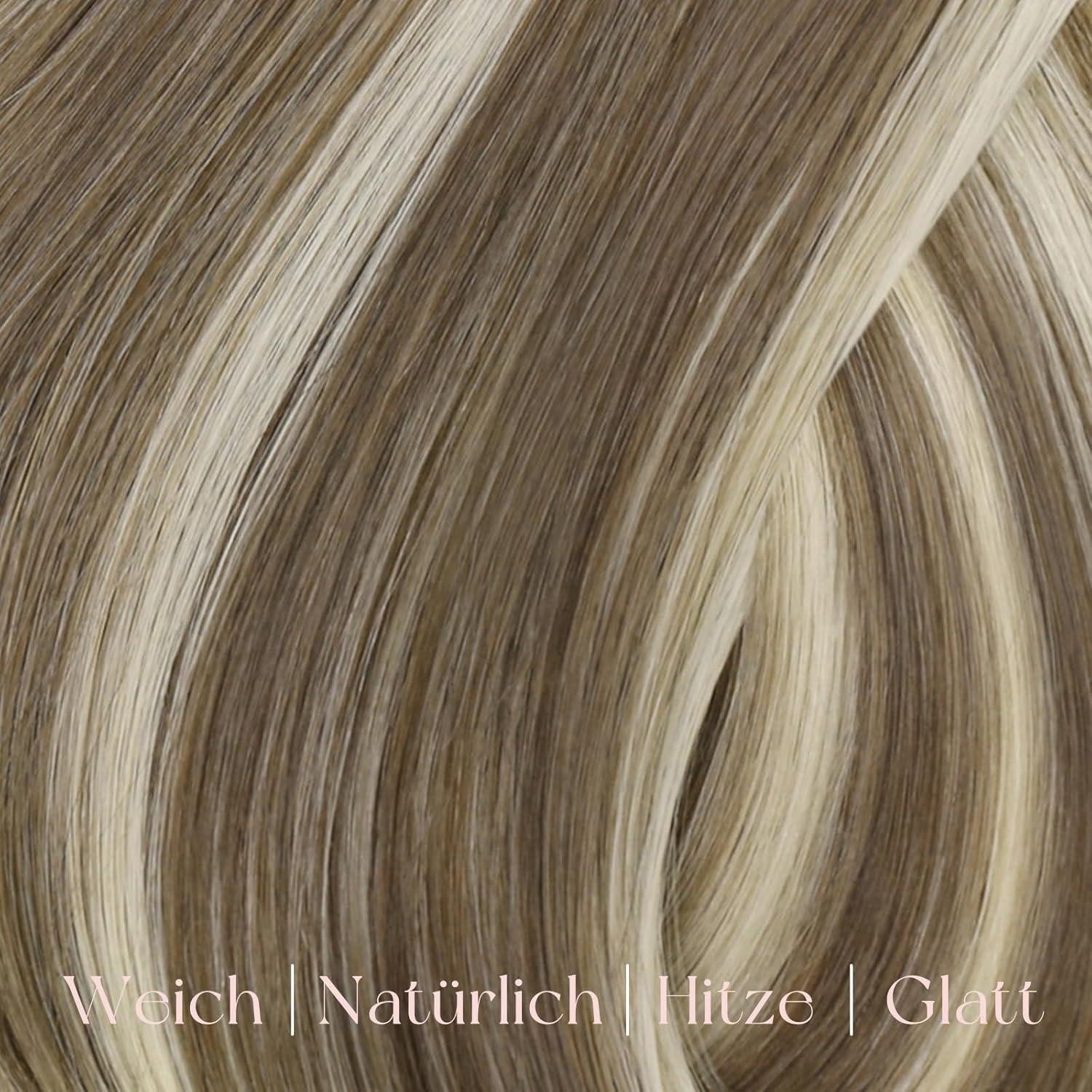 LuxusKollektion Echthaar-Extension Extensions Clip in Echthaar Remy Glatt Blond 35cm 7pcs 1-10 cp #P8 60