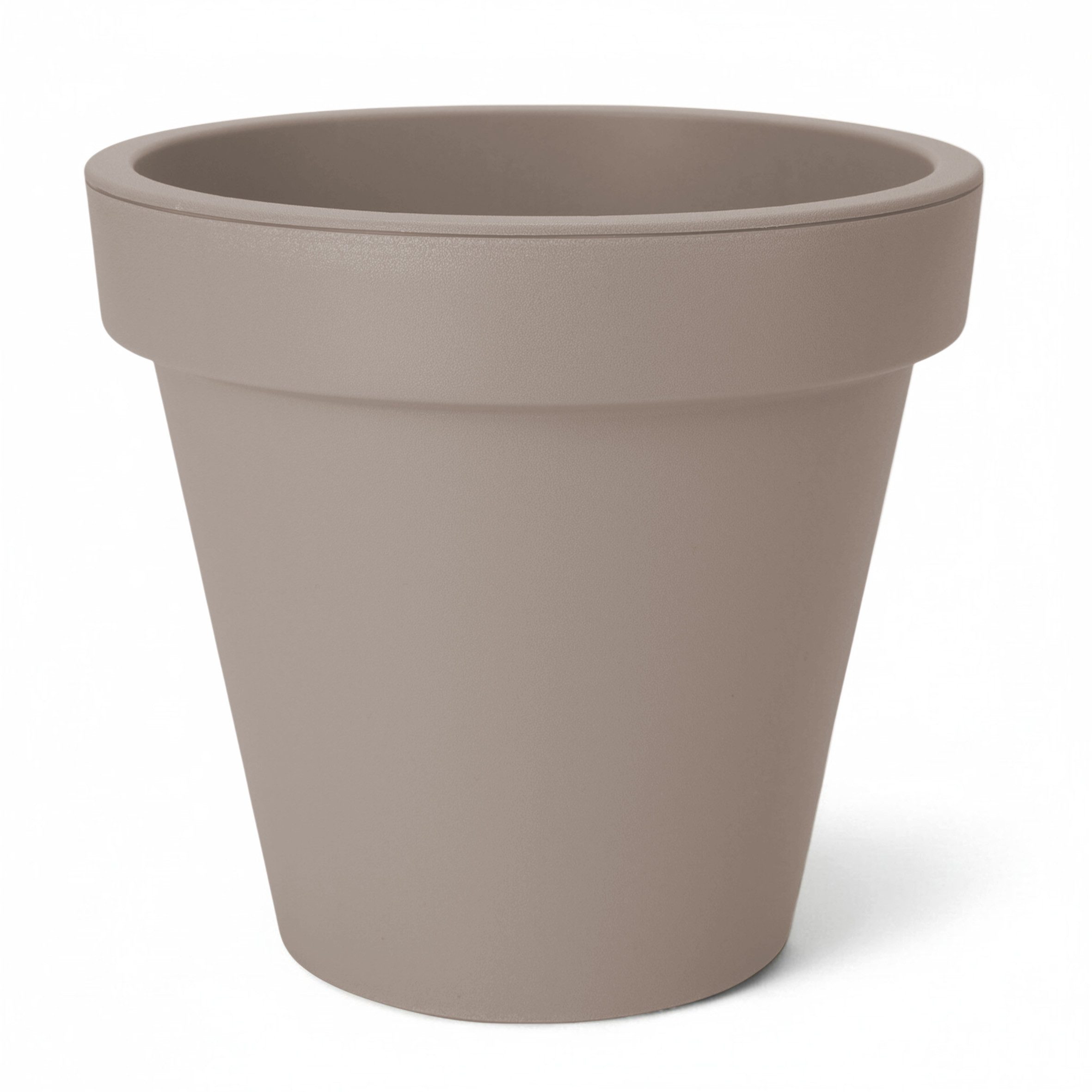 Spetebo Pflanzkübel Kunststoff Pflanzkübel rund M Ø 38 cm beige (Stück, 1 St., Blumentopf), klassischer runder Pflanzkübel für den Garten