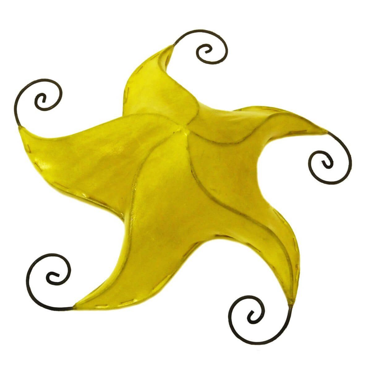 SIMANDRA Lampenschirm marokkanische Deckenlampe aus Leder STERN Nejma 50 cm