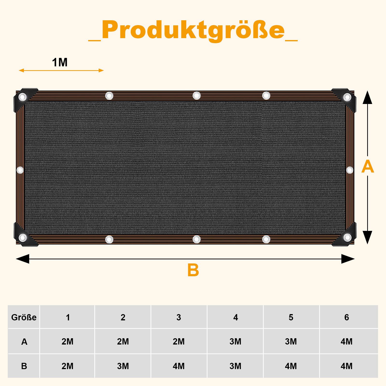 BTTO Sonnensegel Sonnenschutzsegel,90% Schattentuch,Schattennetz mit Ösen,U günstig online kaufen