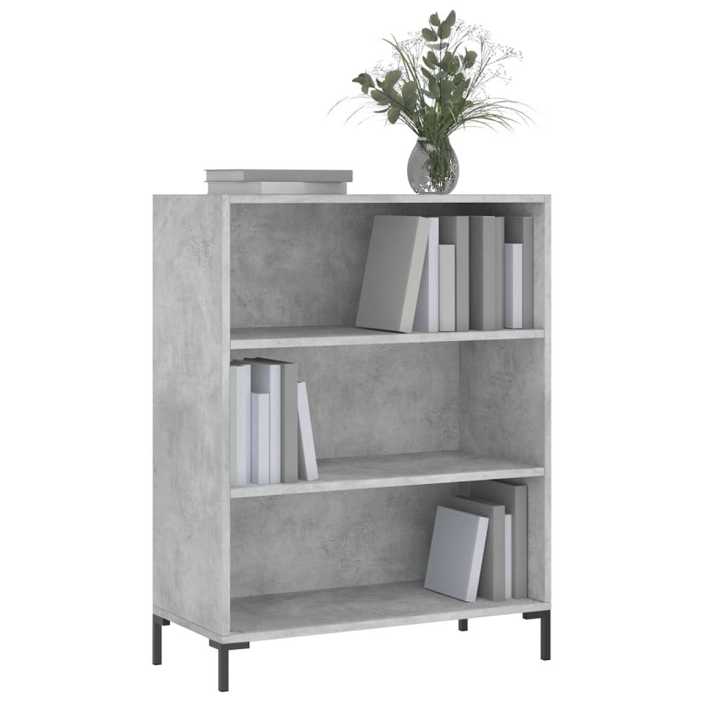 furnicato Bücherregal Betongrau 69,5 x 32,5 x 90 cm aus Holzwerkstoff und, 1-tlg.