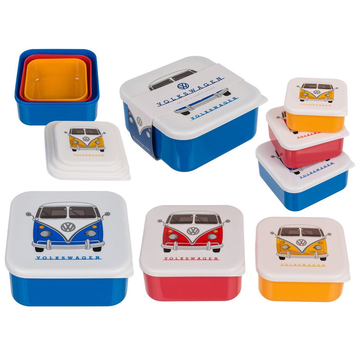 Out of the Blue Lunchbox Brotdosen 3er Set, VW T1 Bus