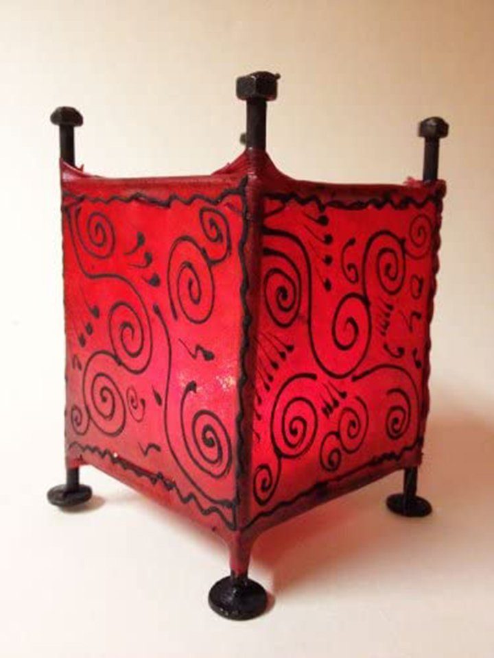 Marrakesch Orient & Mediterran Interior Настольные лампы Orientalische Windlicht Budur Rot (1 St), Handarbeit