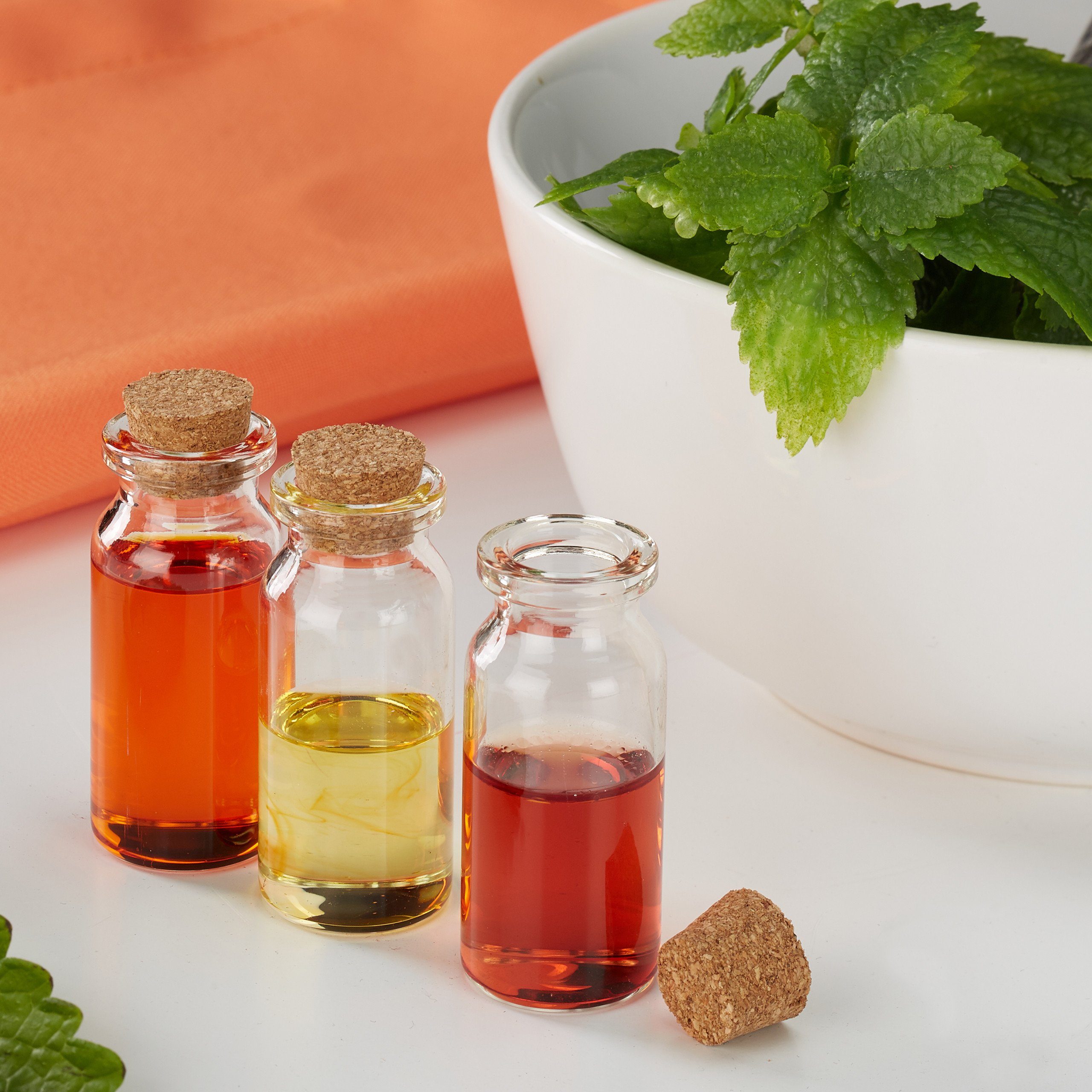 relaxdays Deko-Glas Mini Glasflaschen mit Korken 72er Set