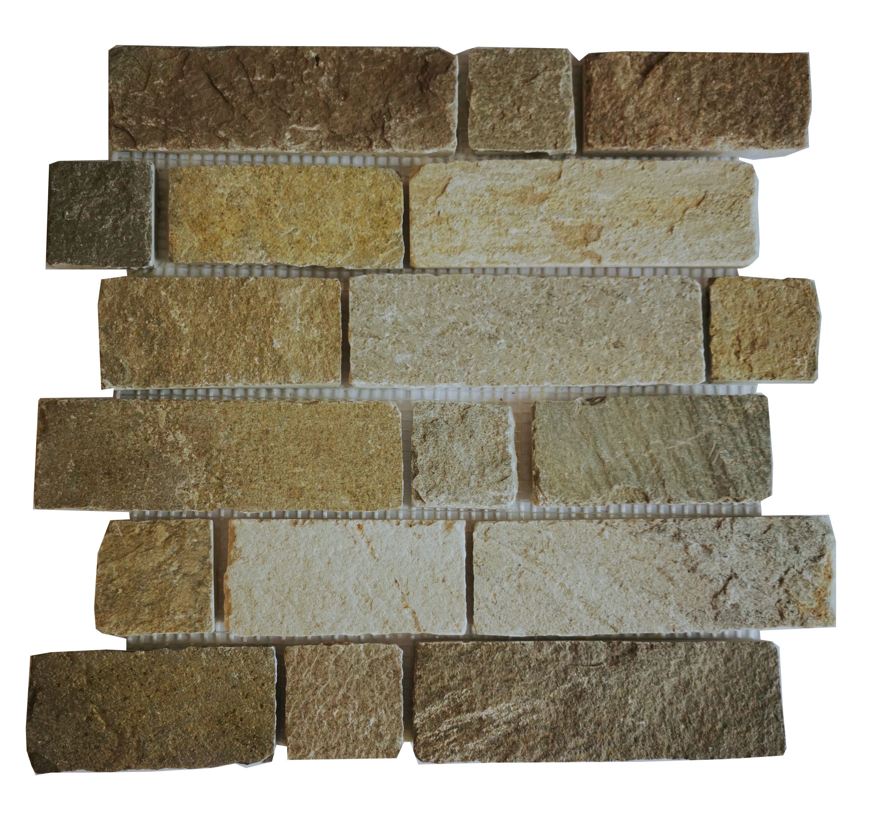 Mosani Mosaikfliesen Schiefer Mosaik Fliese Naturstein Brick hell beige Mosaikplatte