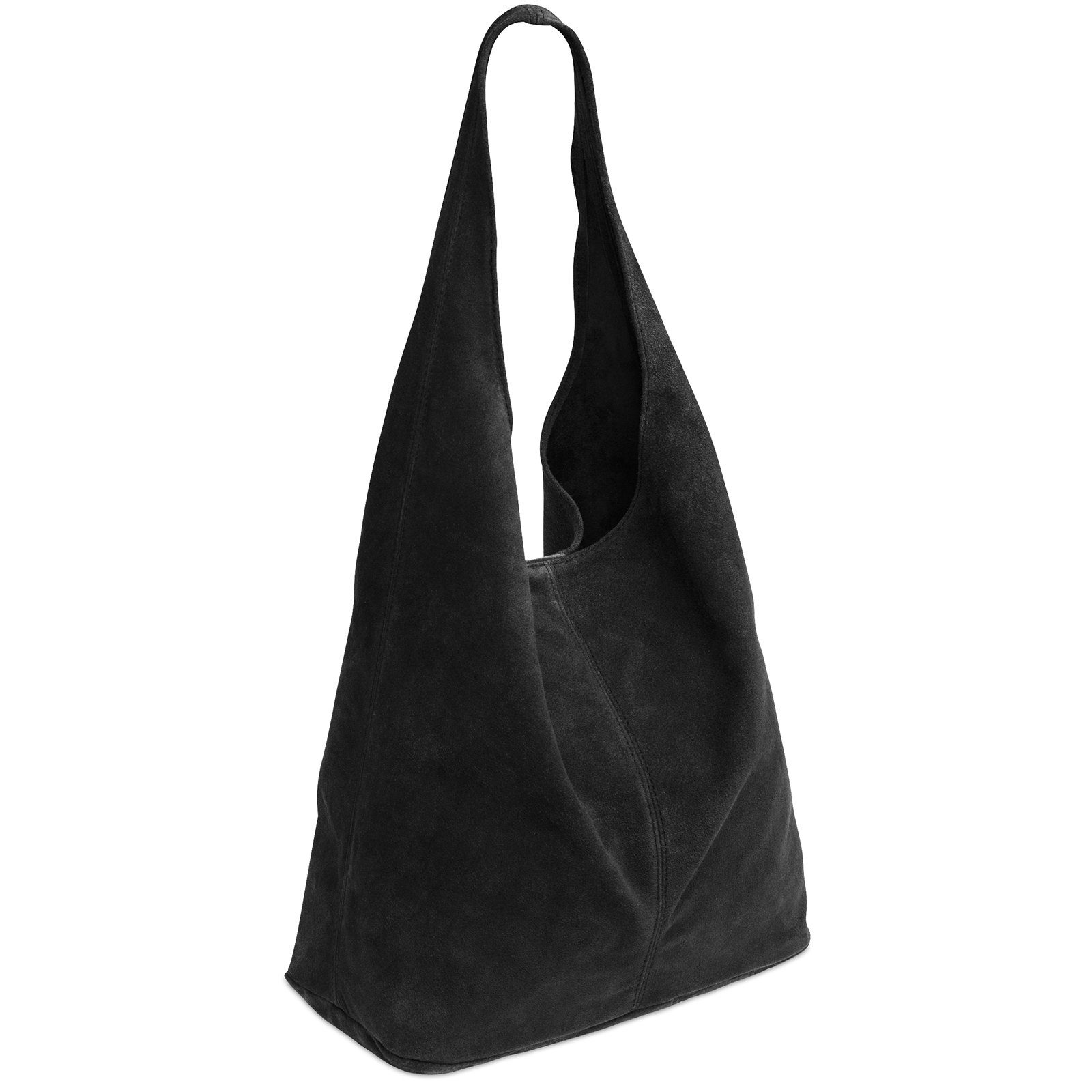 Caspar Schultertasche große Damen Wildleder Tasche Hobo Bag - CLASSIC LINE - Modell No.767, angenehm leicht, ohne Innenfutter, mit Sicherheitsfach, 100% Echtleder