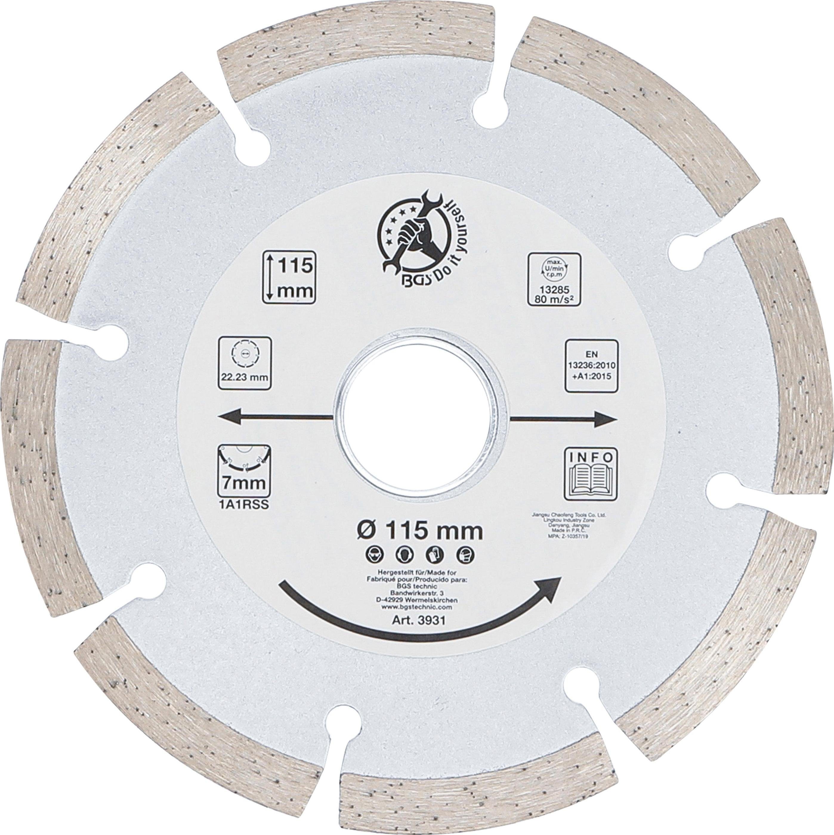 hat einen supergünstigen Ausverkauf! BGS technic Trennscheibe 115 mm Segment-Trennscheibe, Ø