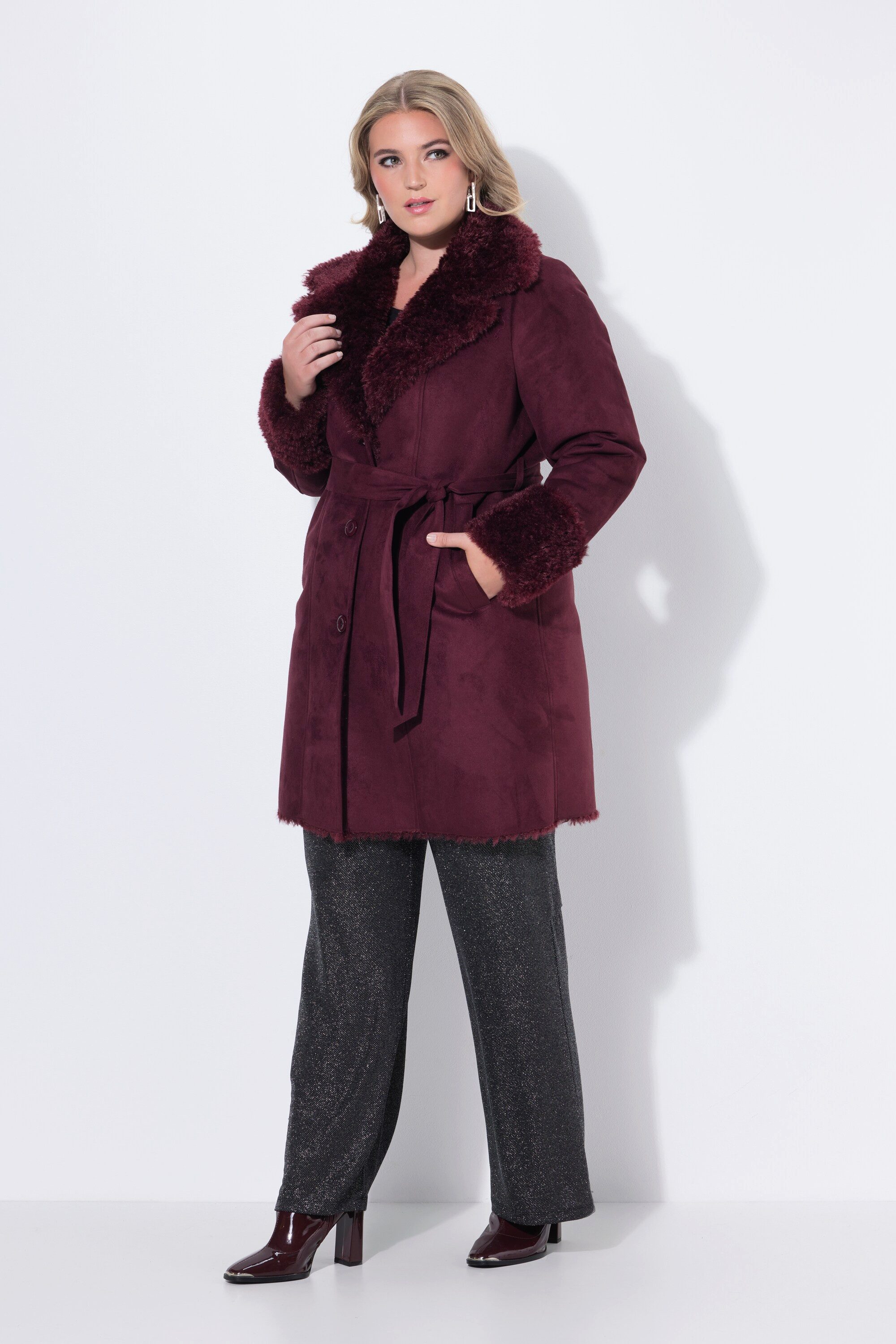 MIAMODA Wintermantel Mantel A-Linie FakeFur-Innenseite Reverskragen günstig online kaufen