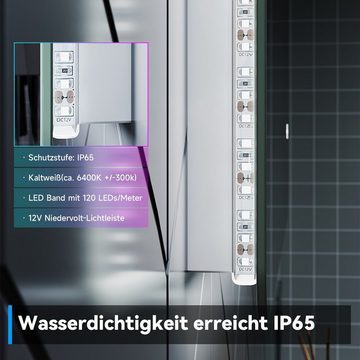 SONNI Badspiegel Badezimmerspiegel mit Beleuchtung, 80 x 60, LED, Antibeschlage, Wandspiegel,IP 44, Rasierspiegel, Energiesparend