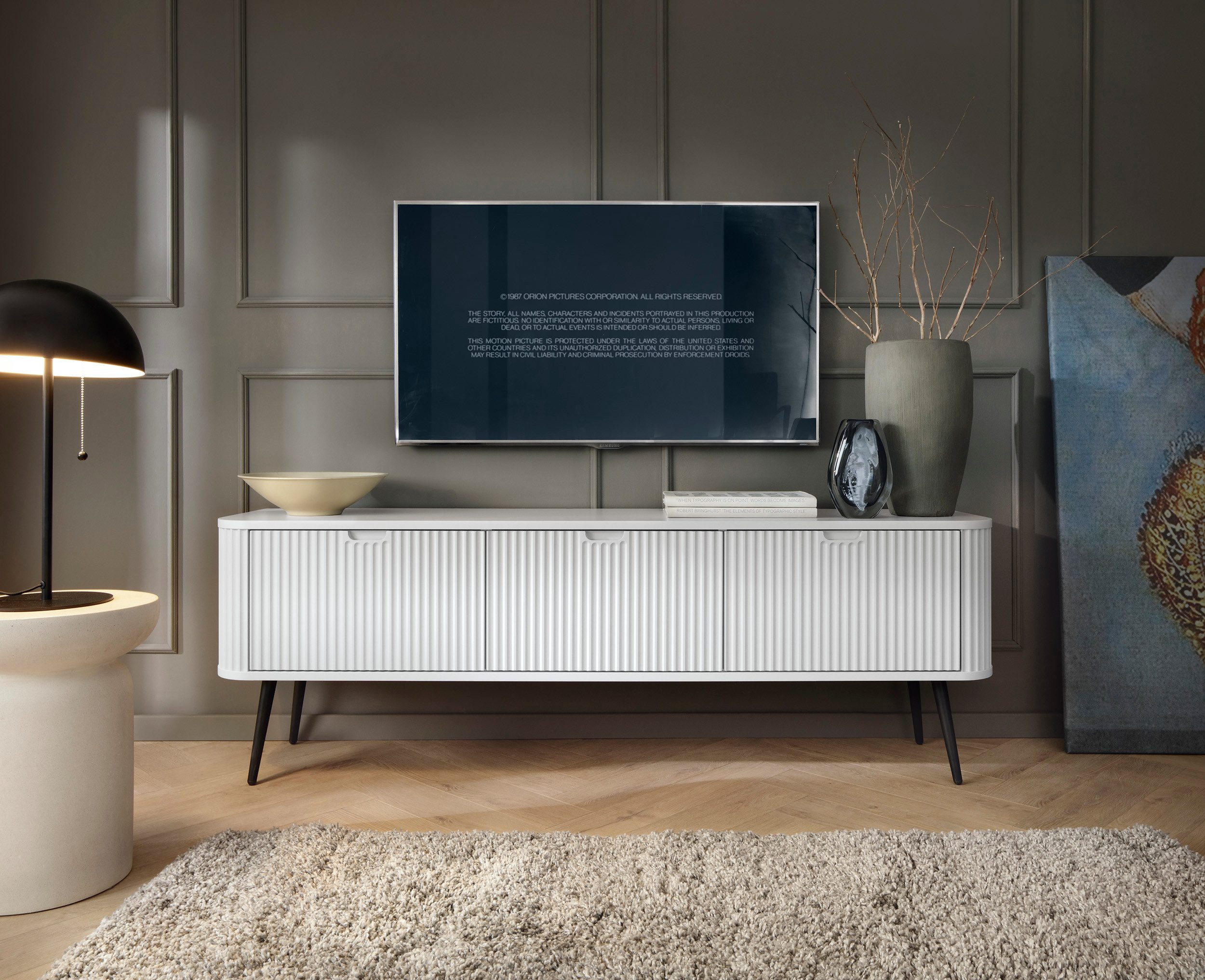 yourhouse24 Lowboard Zova RTV-168 TV-Schrank geriffelt, günstig online kaufen