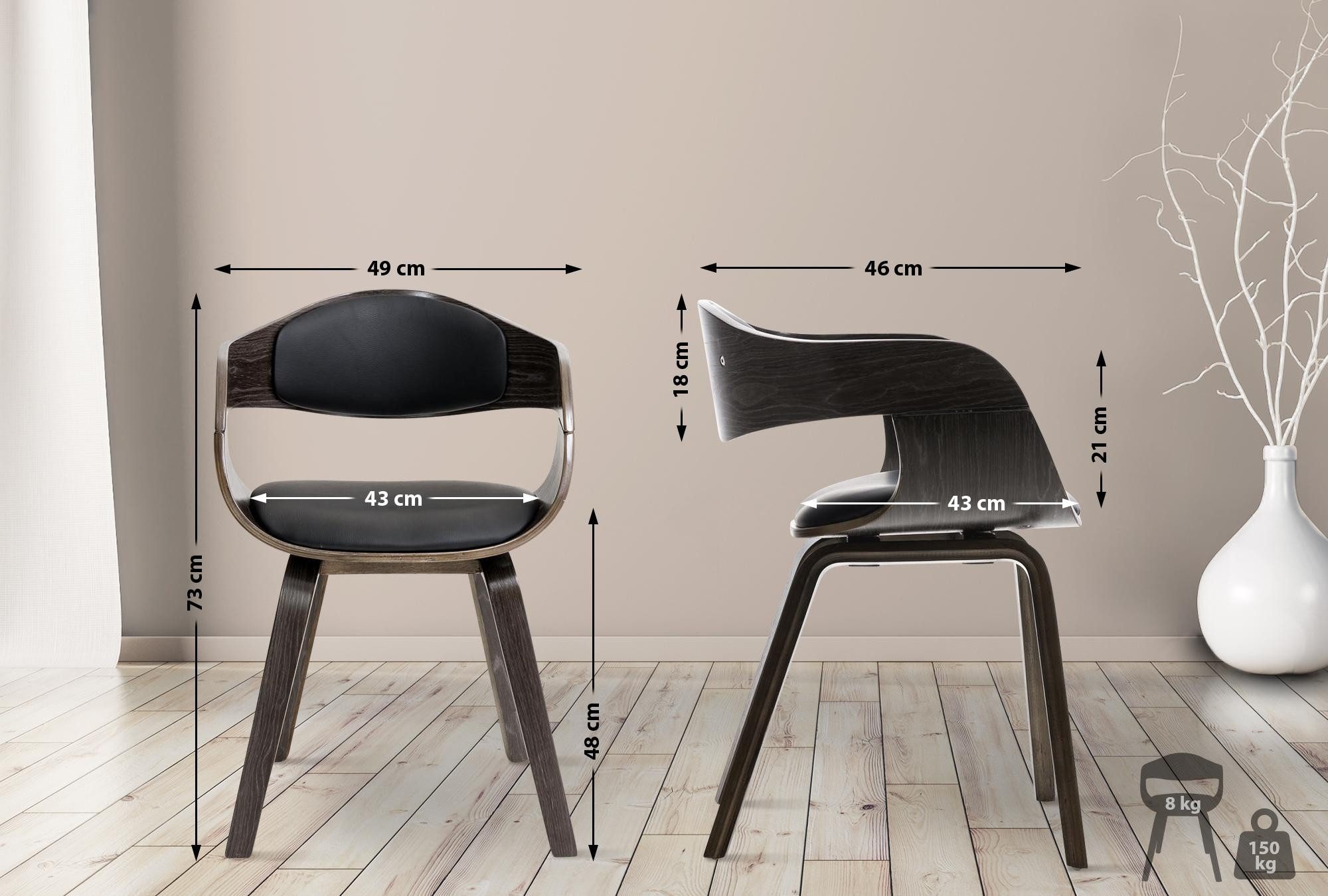 CLP Esszimmerstuhl Kingston Kunstleder (2er Set), günstig online kaufen