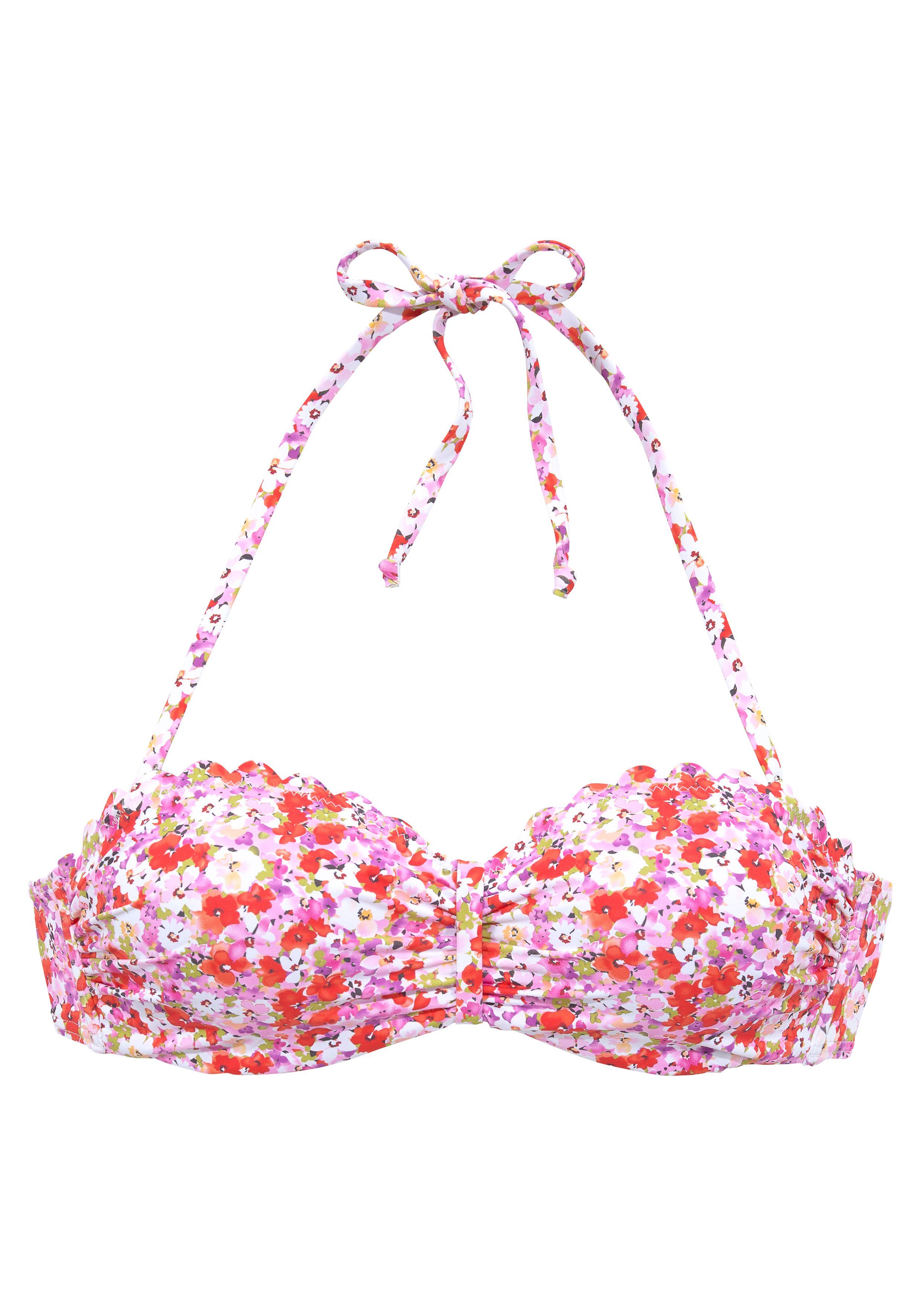 LASCANA Bügel-Bandeau-Bikini-Top Jasmin, im Blümchen-Druck günstig online kaufen