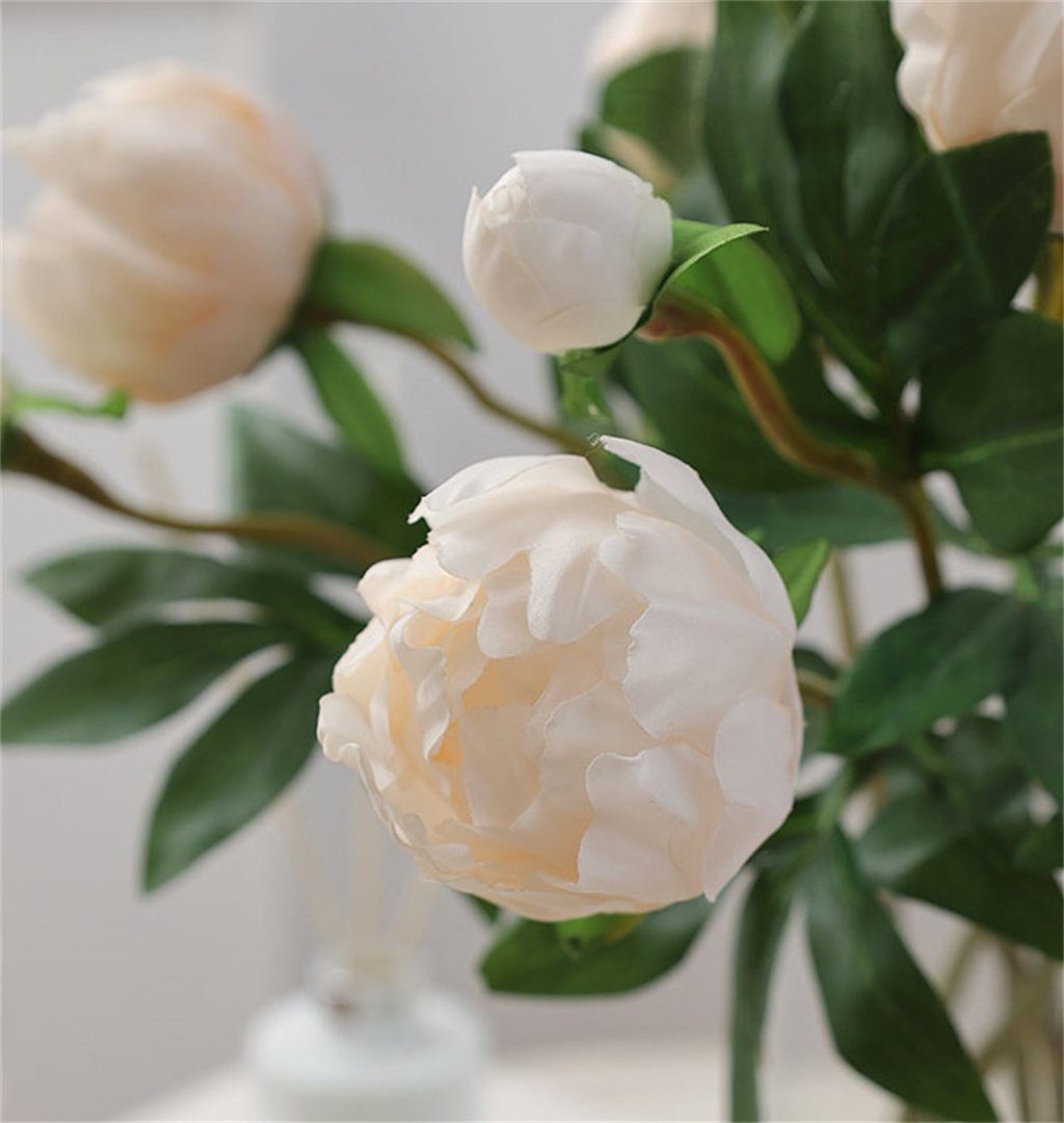 Pfingstrosen, 1 Hochwertige Einzelne UG, Knospe Kunstblumenstrauß 1 Blüte, L.Ru Seidenpfingstrosenblüte, künstliche