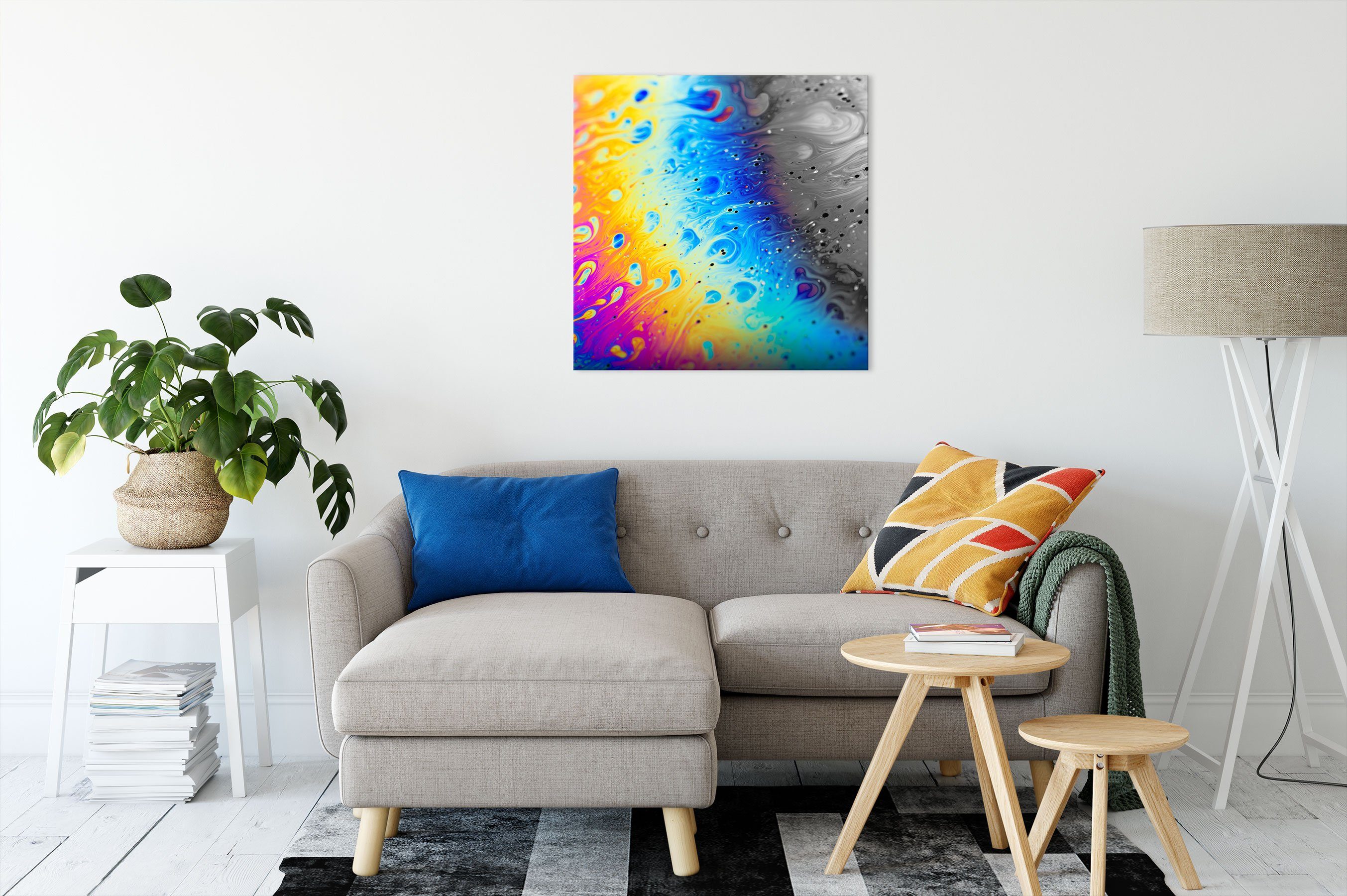 Pixxprint Leinwandbild Ölspritzer auf Glas, Ölspritzer günstig online kaufen